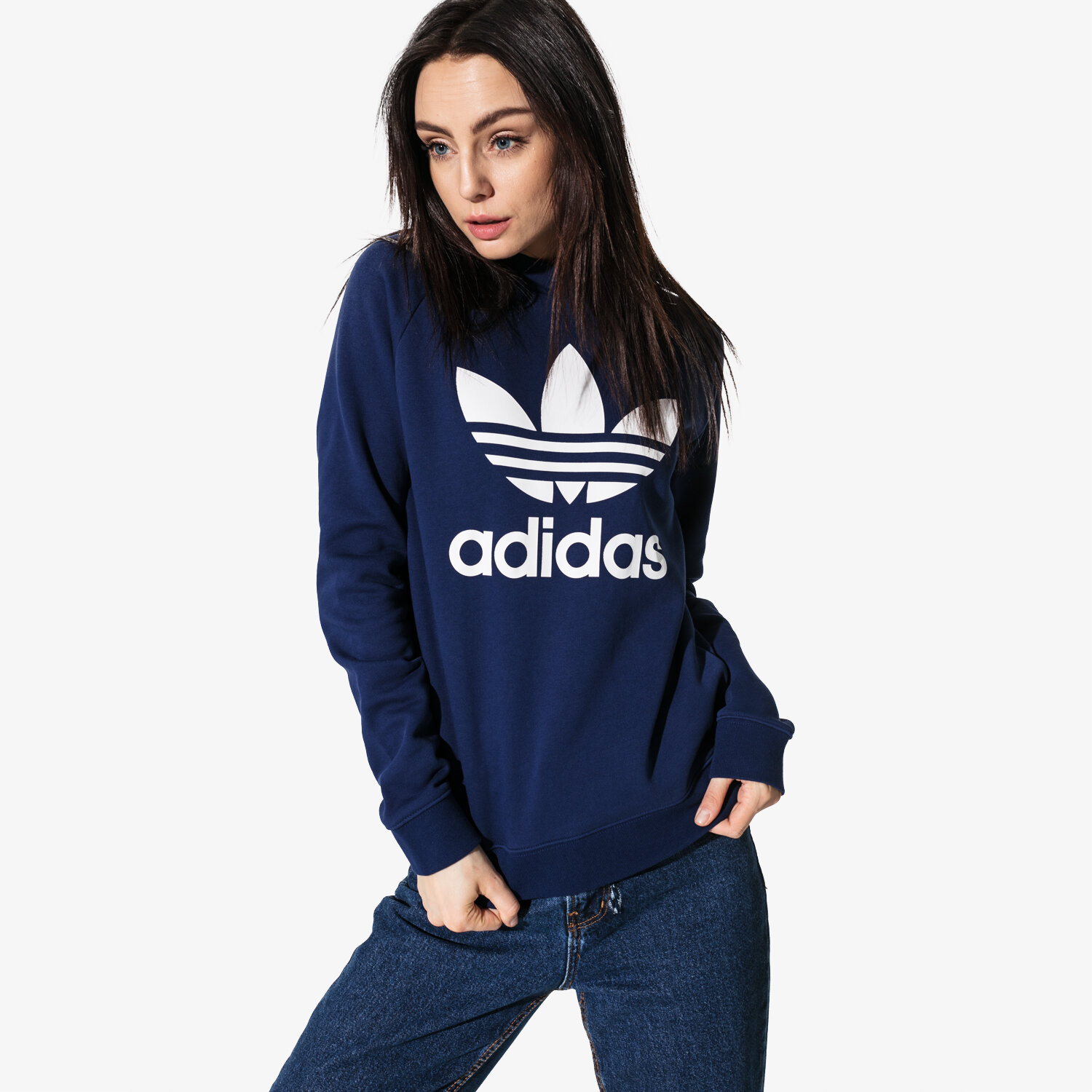 Femei bluză ADIDAS BLUZĂ TRF CREW SWEAT ADICOLOR DV2625 Bleumarin