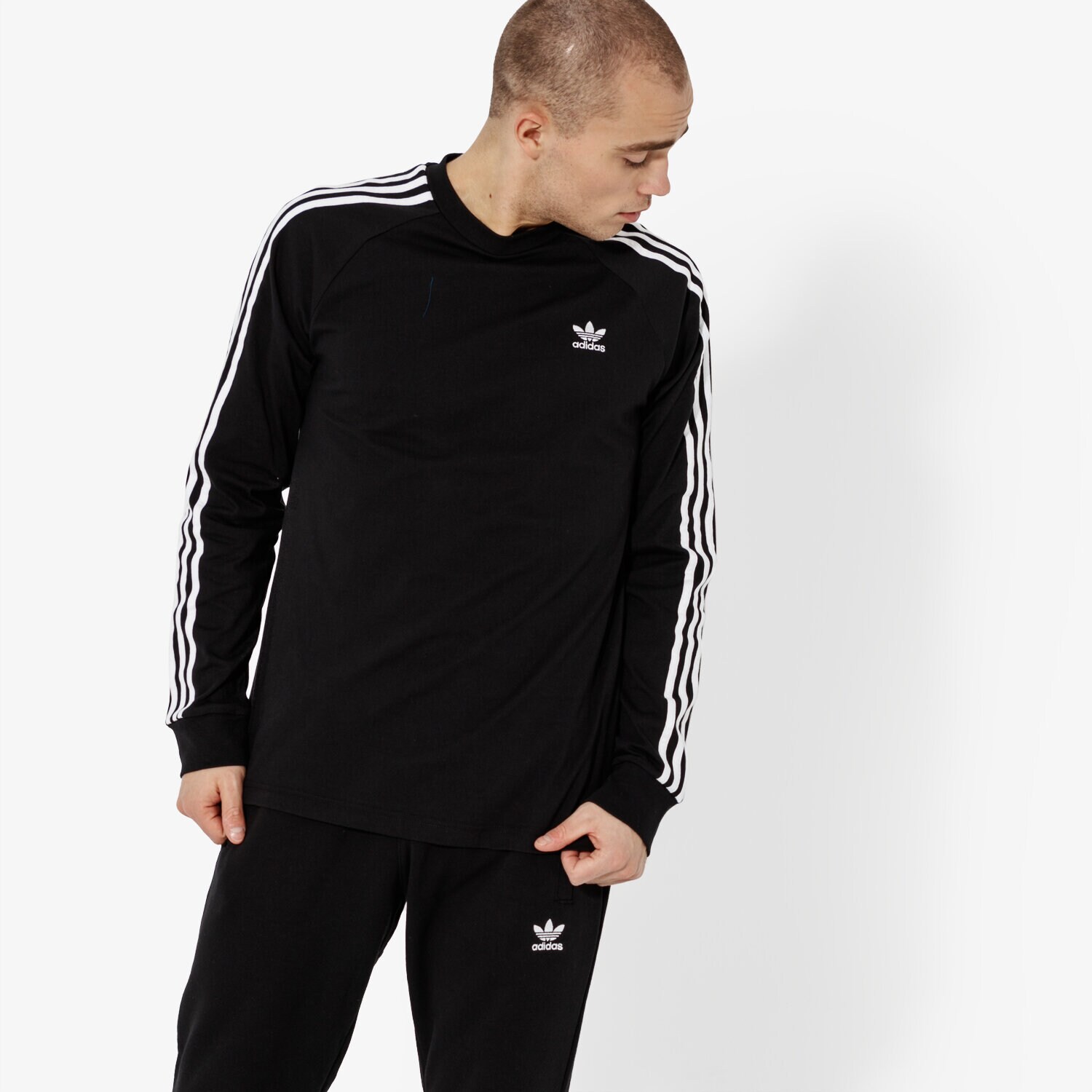 Bărbați tricou ADIDAS TRICOU LS 3-STRIPES LS T ADICOLOR DV1560 Negru