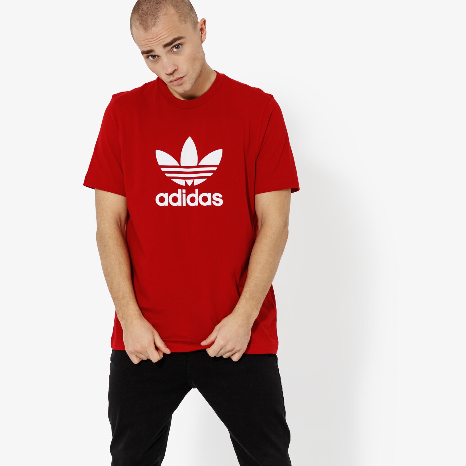 Bărbați tricou ADIDAS TRICOU SS TREFOIL TRICOU ADICOLOR DX3609 Roșu