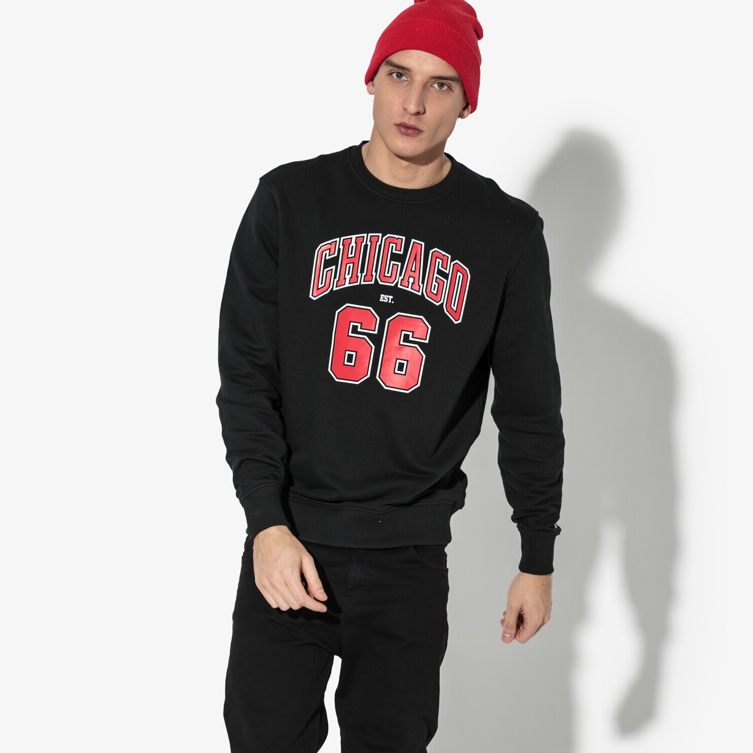 Bărbați tricou NEW ERA TRICOU LS NBA ESTABLISHED CREW CHIBUL BLK 11605648 Negru