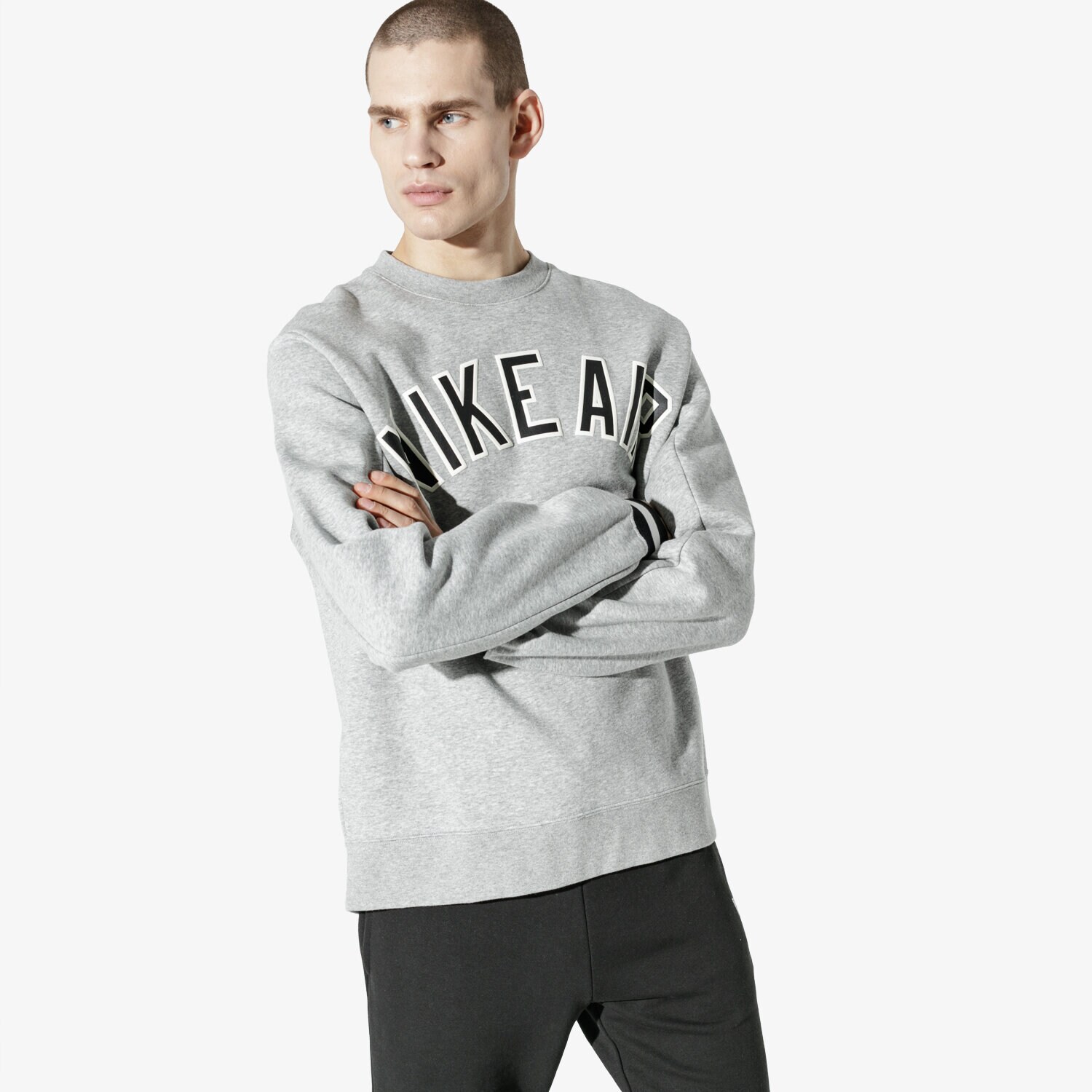 Bărbați bluză NIKE BLUZĂ M NSW NIKE AIR CREW FLC AR1822-063 Gri