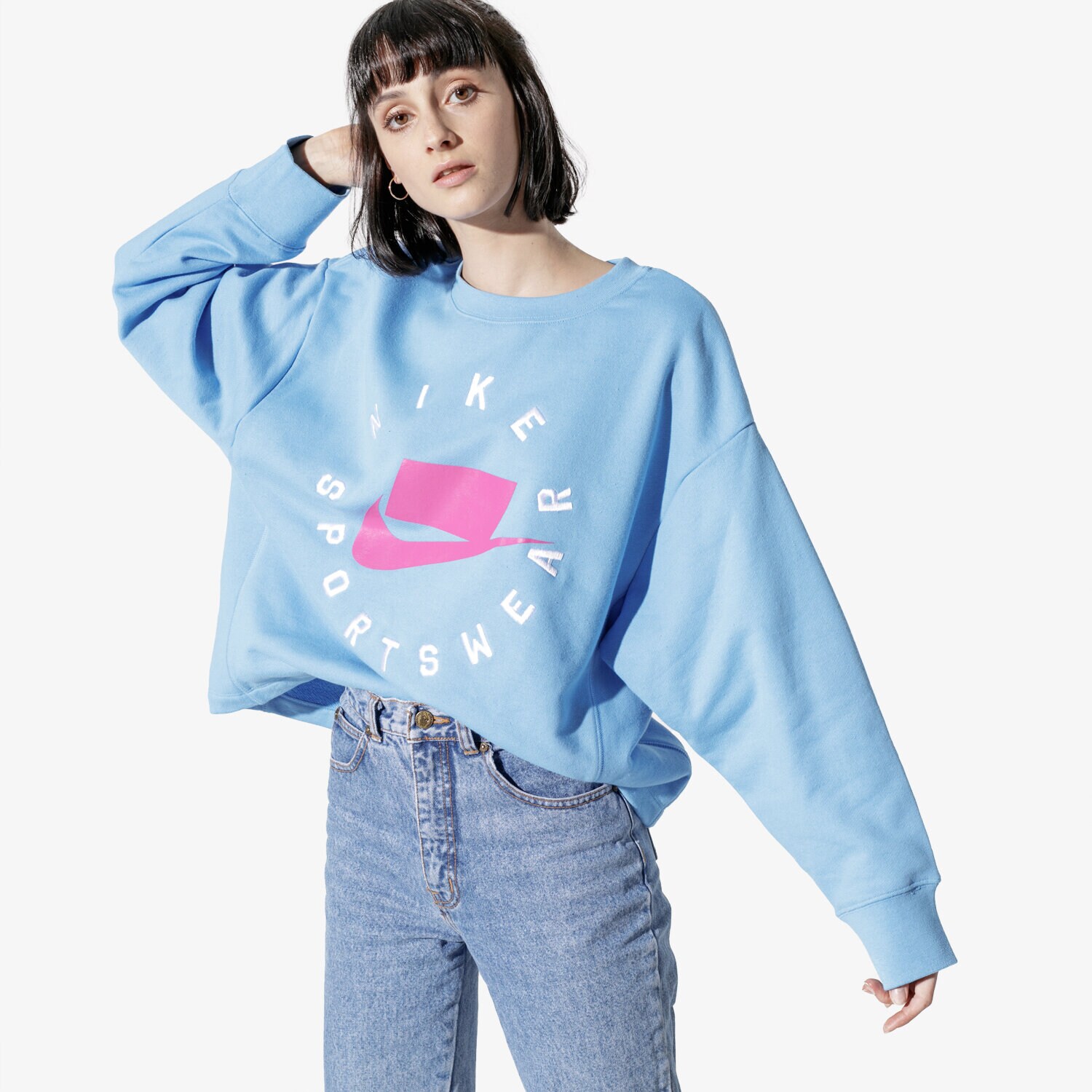 Femei bluză NIKE BLUZĂ W NSW NSP CREW FLC FT BF AR3052-412 Albastru