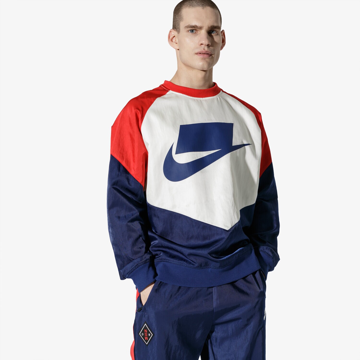 Bărbați bluză NIKE BLUZĂ M NSW NSP CREW WVN AR1642-492 Mulicolor