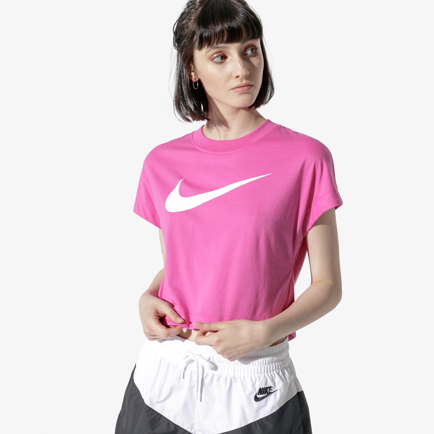 Femei tricou NIKE TOP W NSW SWSH TOP CROP SS AR3064-623 Roz