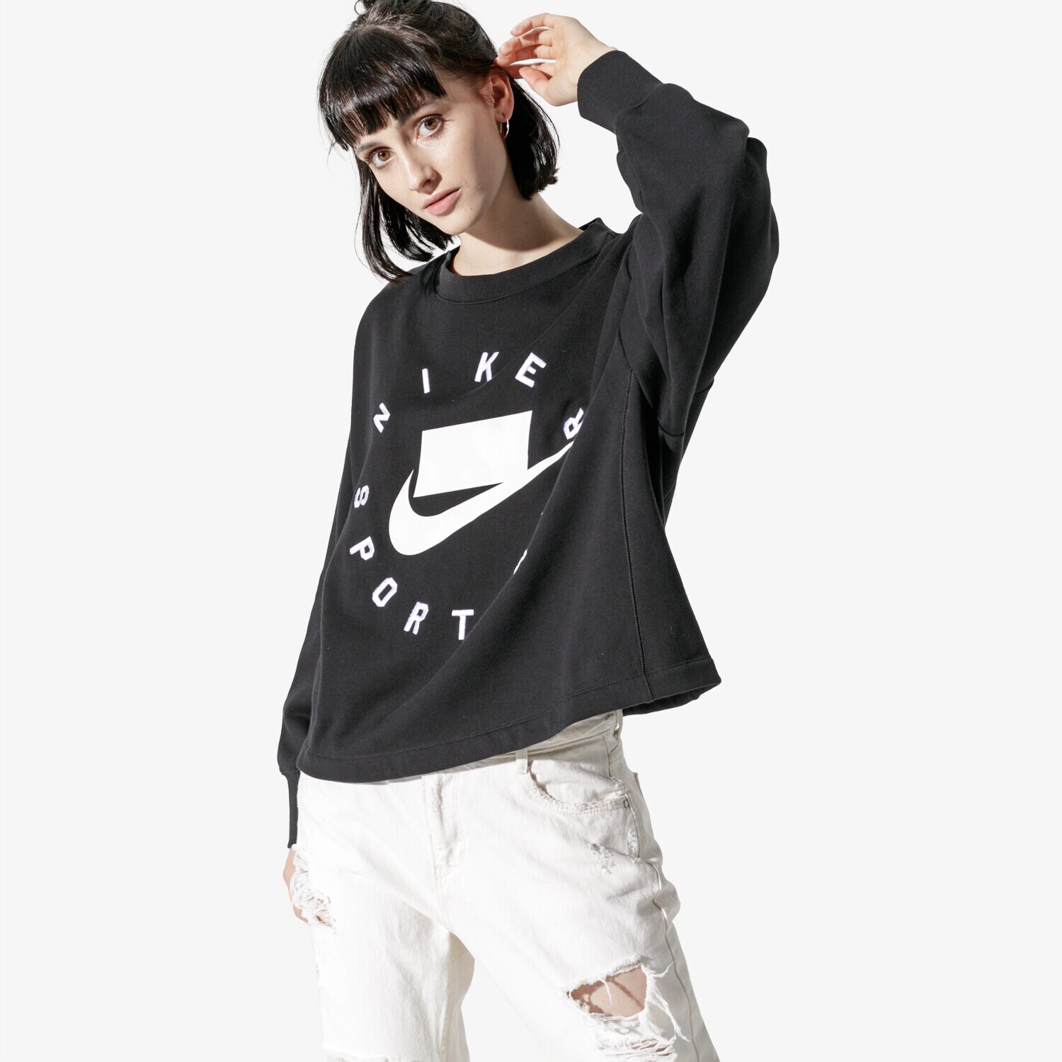 Femei bluză NIKE BLUZĂ W NSW NSP CREW FLC FT BF AR3052-010 Negru