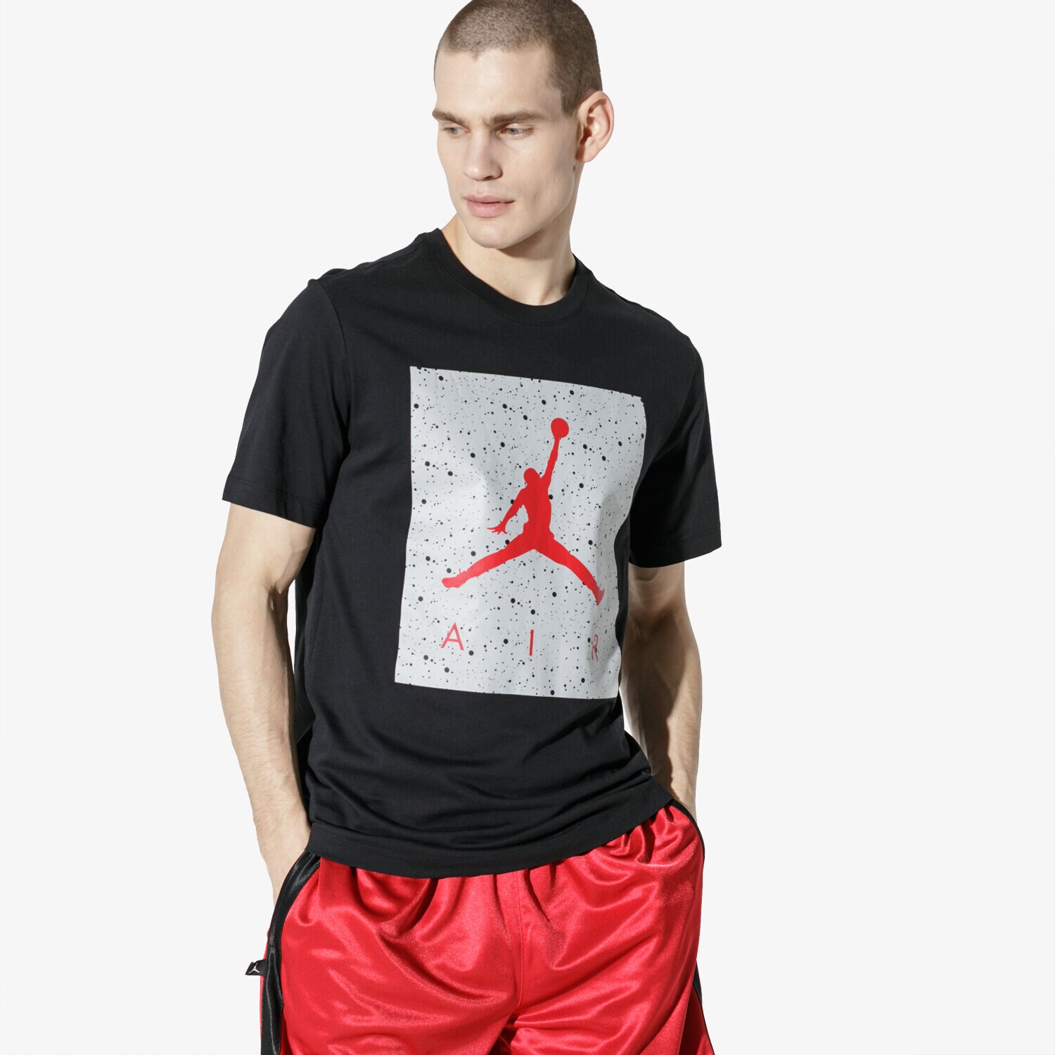Bărbați tricou JORDAN TRICOU SS POOLSIDE SS CTN CREW CD0542-011 Negru