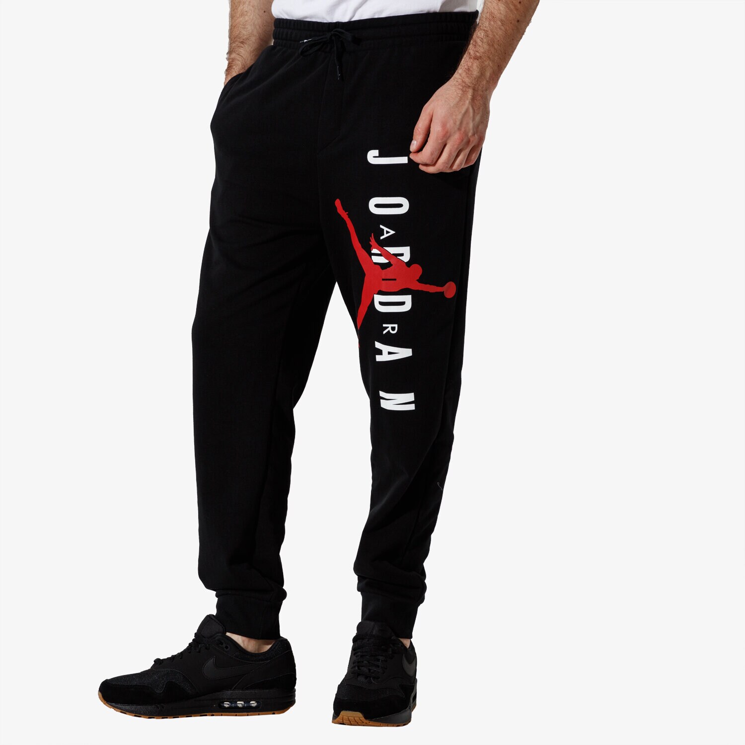 Bărbați pantaloni JORDAN PANTALONI JUMPMAN AIR LWT FLC PANT AR0031-010 Negru