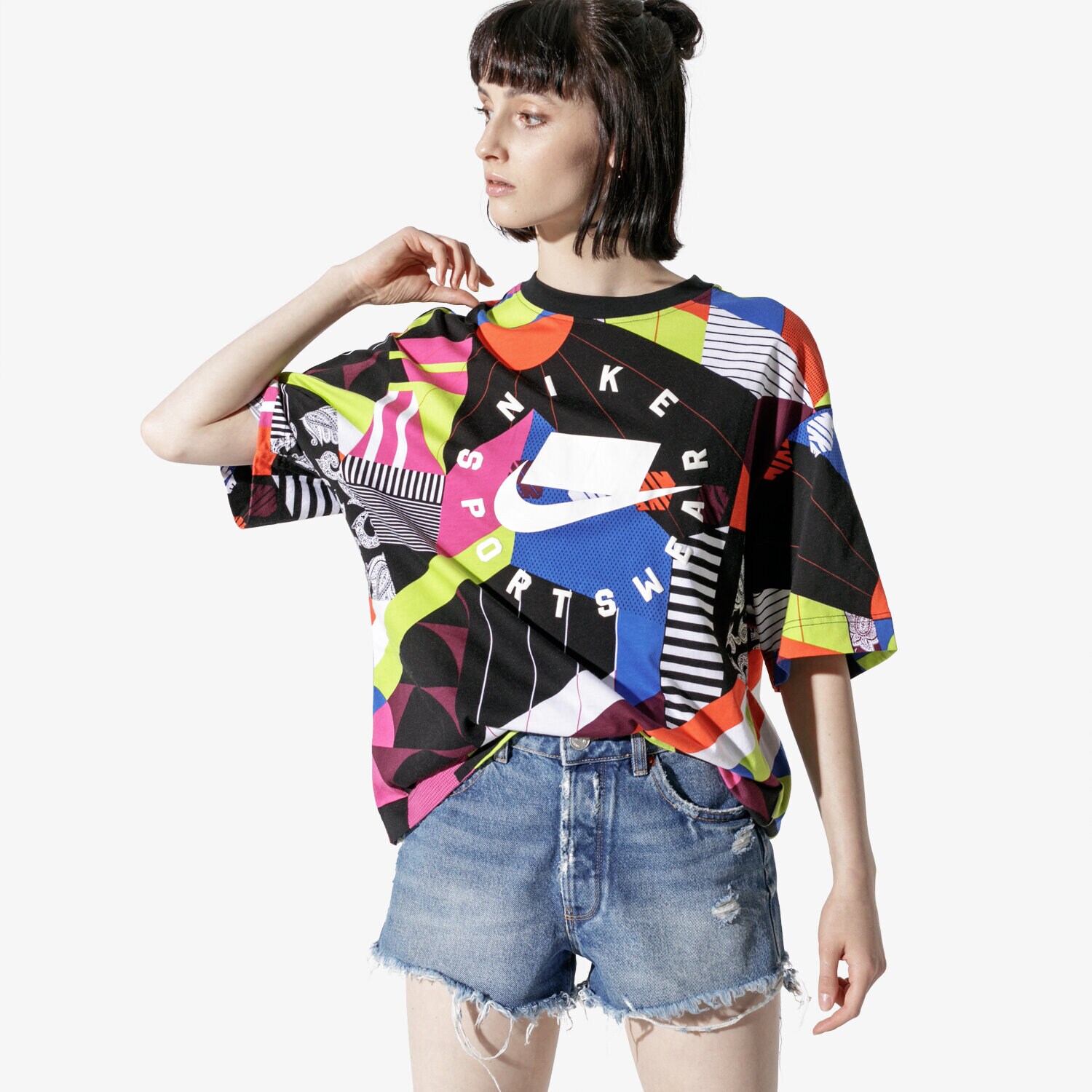 Femei tricou NIKE TRICOU SS W NSW NSP TOP SS AOP AT0564-010 Mulicolor