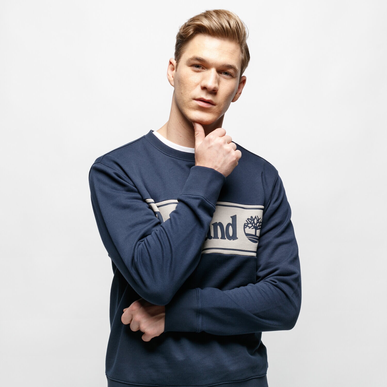 Bărbați bluză TIMBERLAND BLUZĂ CUT & SEW LINEAL LOGO SWEATSHIRT TB0A1O9UX451 Mulicolor