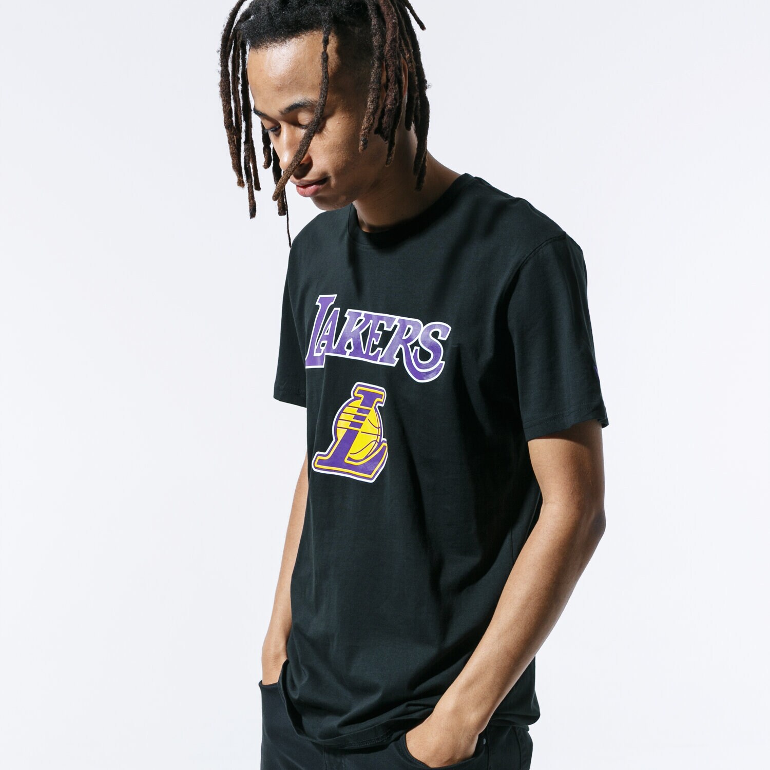 Bărbați tricou NEW ERA TRICOU SS NBA LOGO LOS ANGELES LAKERS BLACK 11530752 Negru
