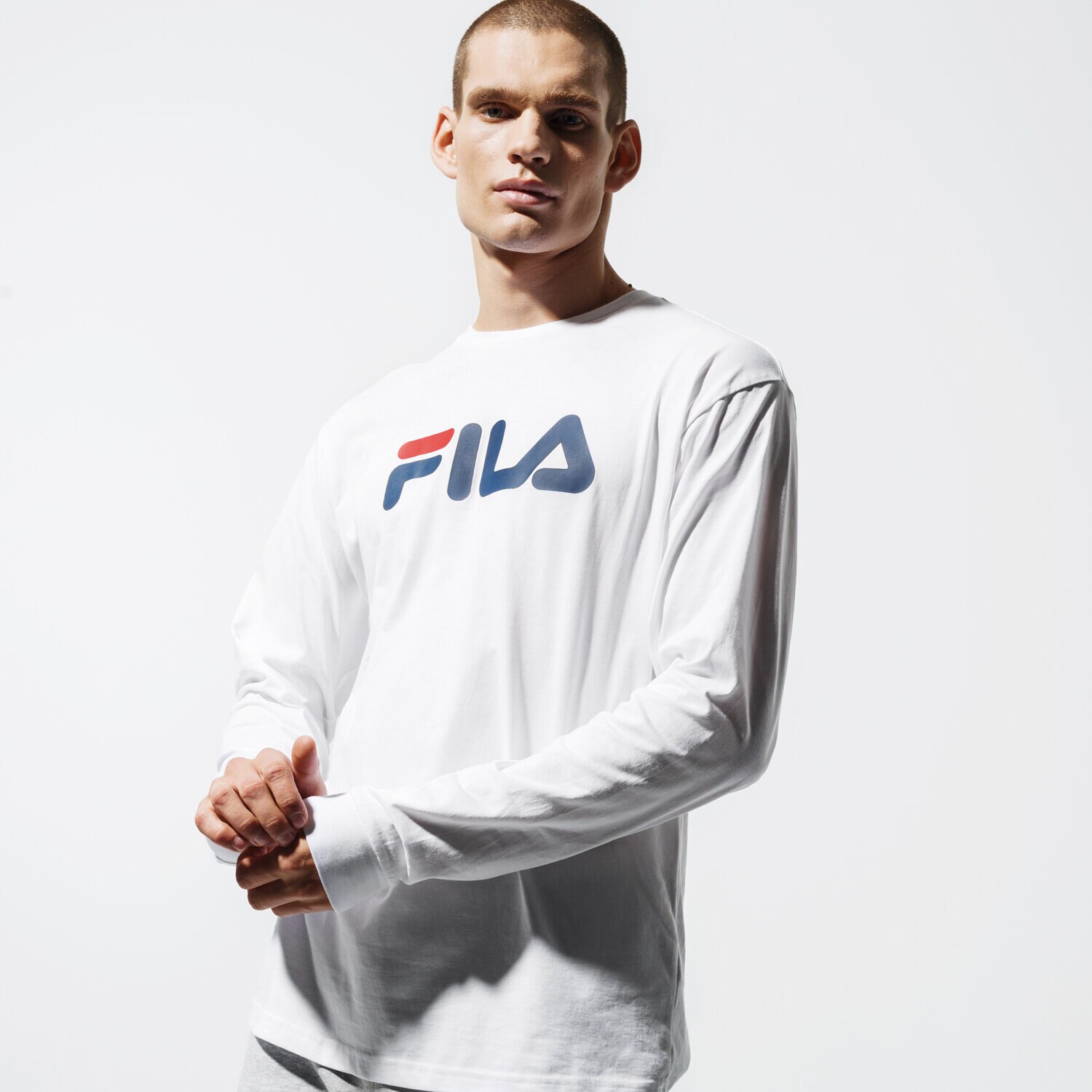 Bărbați tricou FILA TRICOU PURE LONG SLEEVE SHIRT 681092M67 Alb