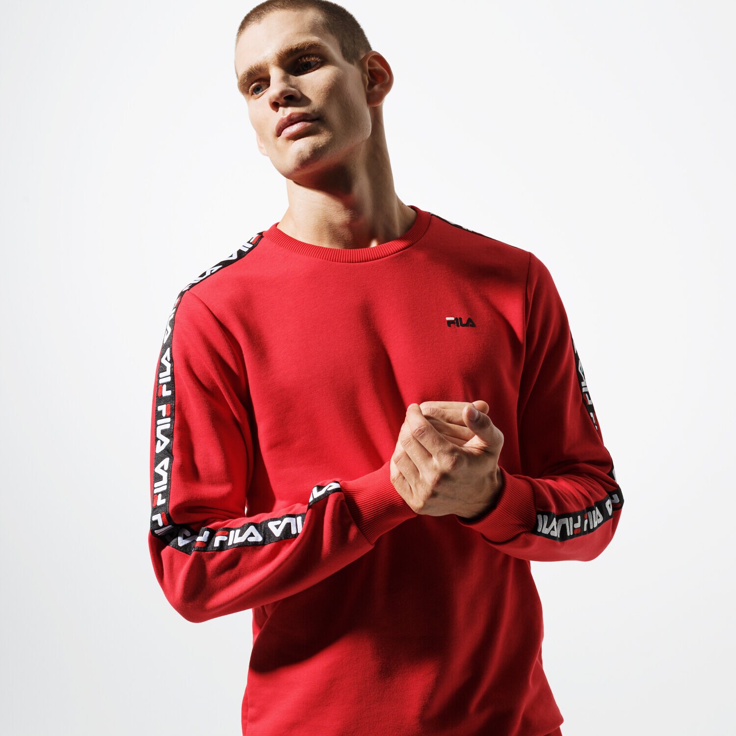 Bărbați bluză FILA BLUZĂ AREN CREW SHIRT 682363006 Roșu