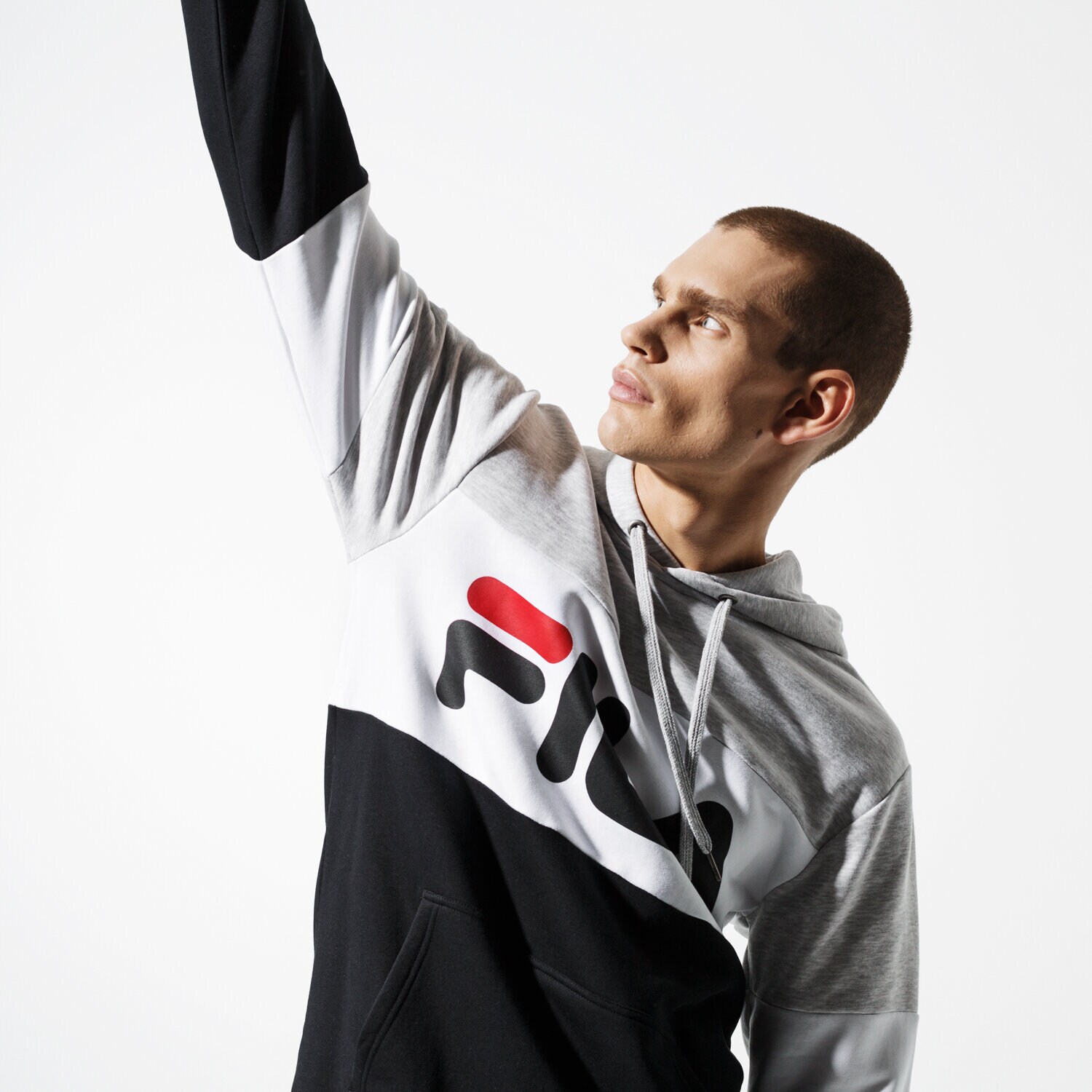 Bărbați bluză FILA BLUZĂ NIGHT BLOCKED HOODY 687001A220 Gri