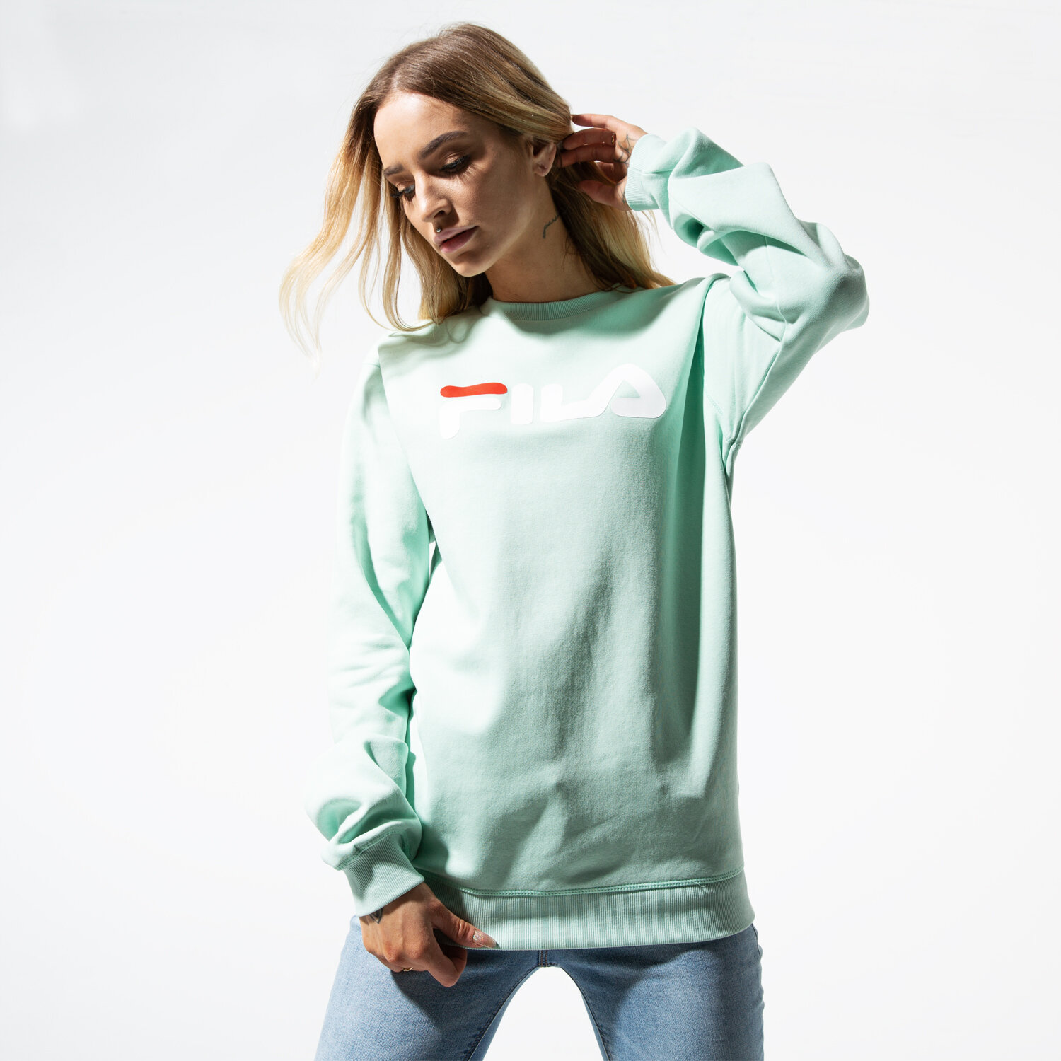 Femei bluză FILA BLUZĂ PURE HOODY 681091A204 Verde