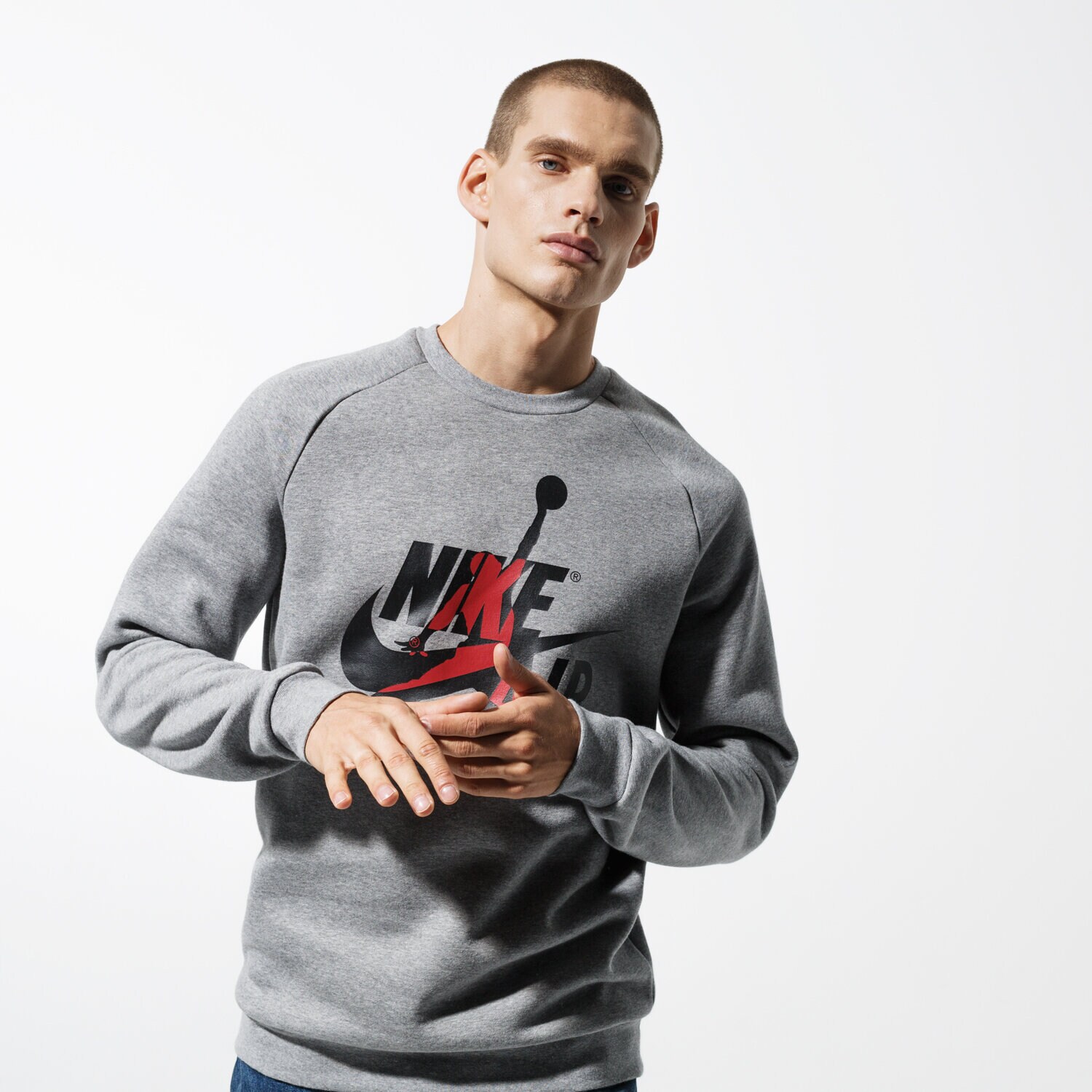 Bărbați bluză JORDAN BLUZĂ M J JUMPMAN CLASSICS CREW BV6006-091 Gri