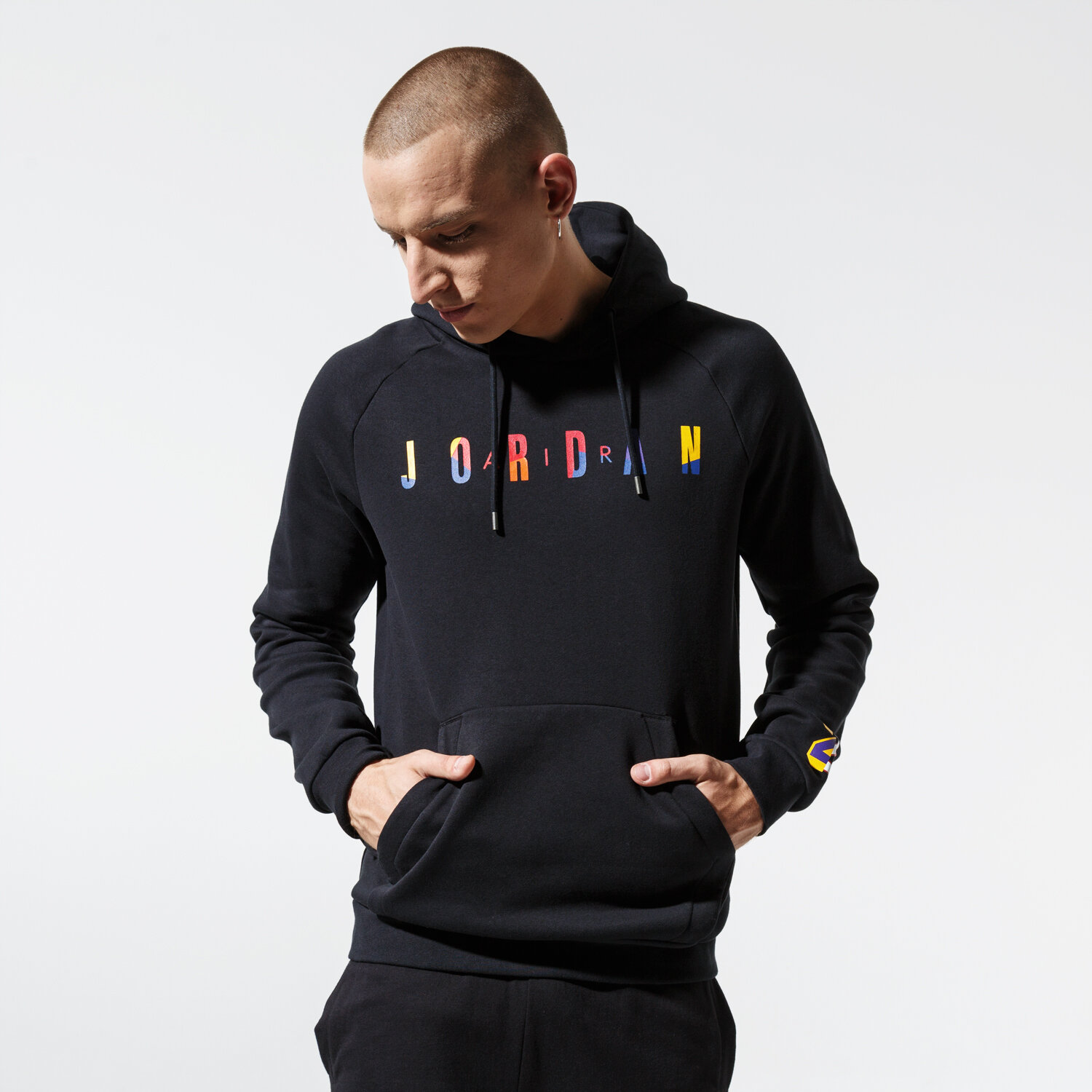 Bărbați bluză JORDAN BLUZĂ M J SPRT DNA HBR FLEECE PO AT9981-010 Negru