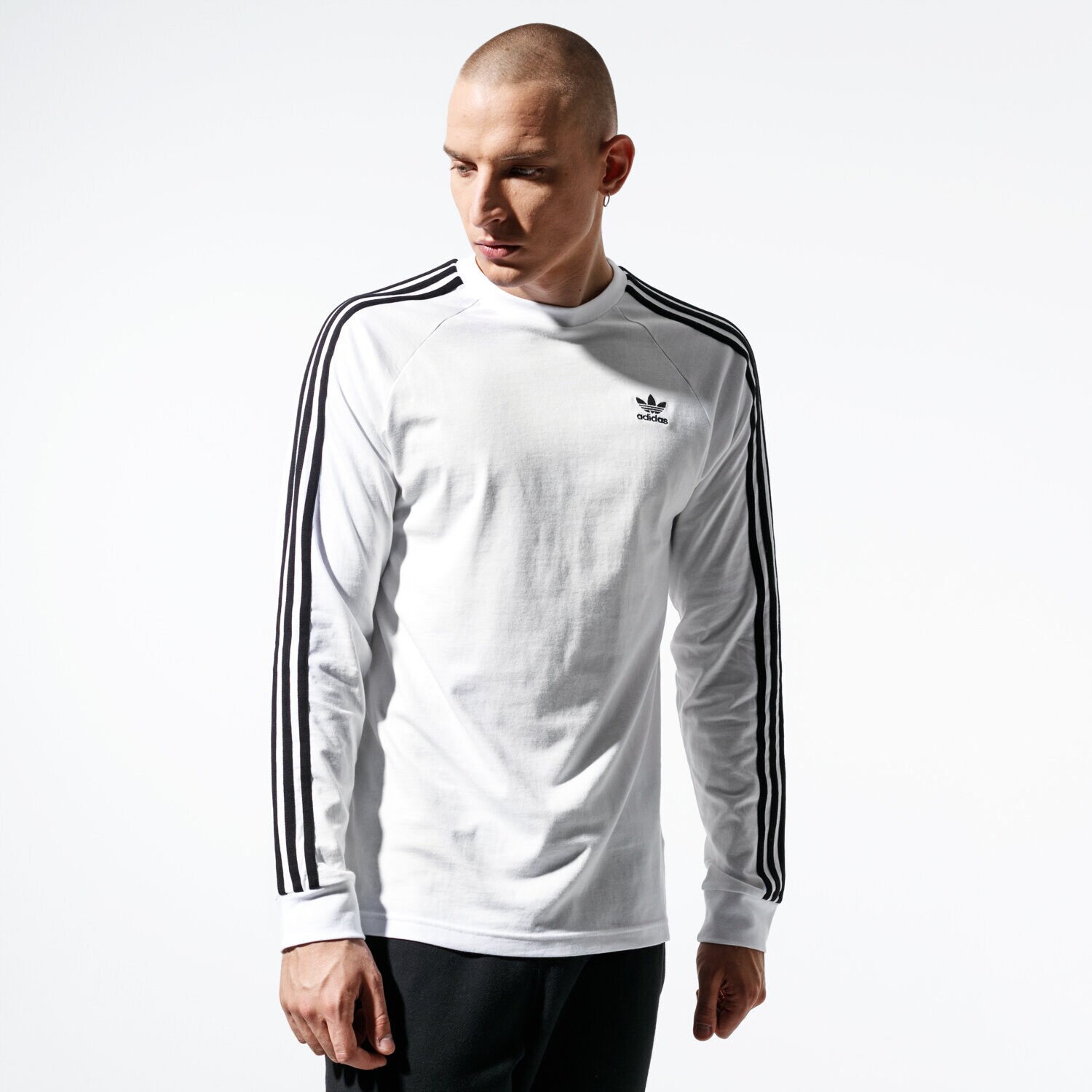 Bărbați tricou ADIDAS TRICOU LS 3-STRIPES LS T ED5959 Alb