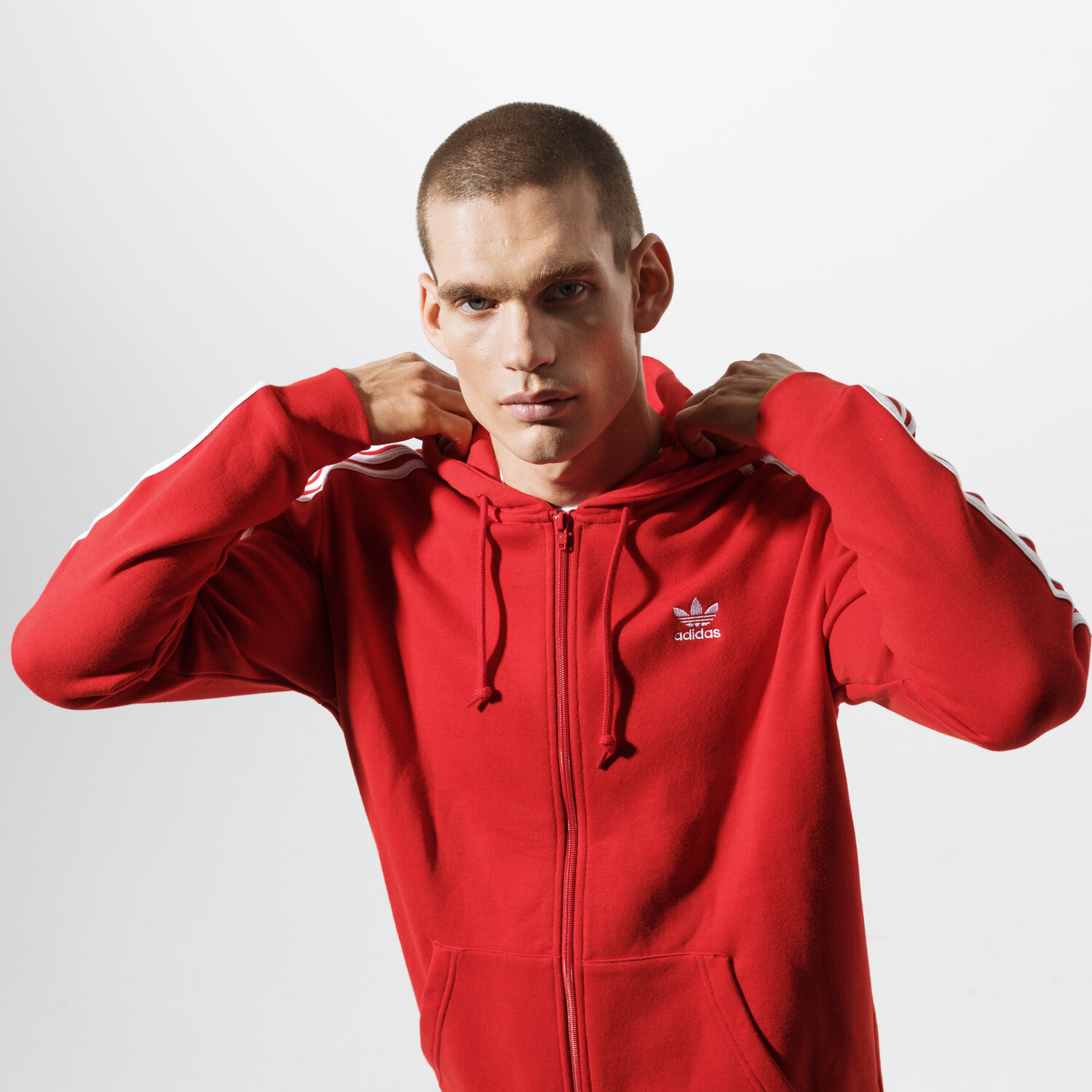 Bărbați bluză ADIDAS BLUZĂ 3-STRIPES FZ ED5970 Roșu