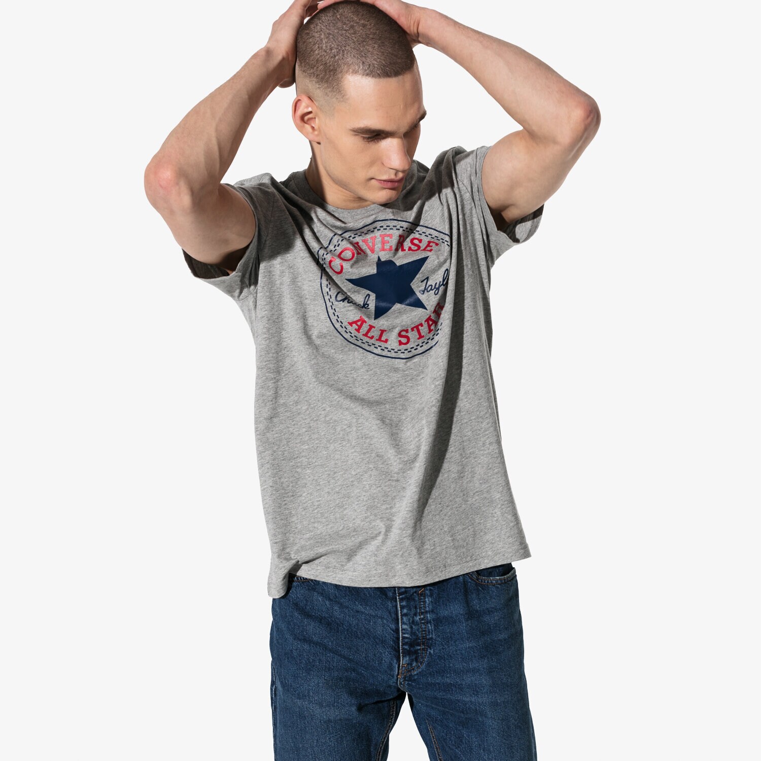 Bărbați tricou CONVERSE TRICOU SS CHUCK PATCH TEE 10007887-A03 Gri