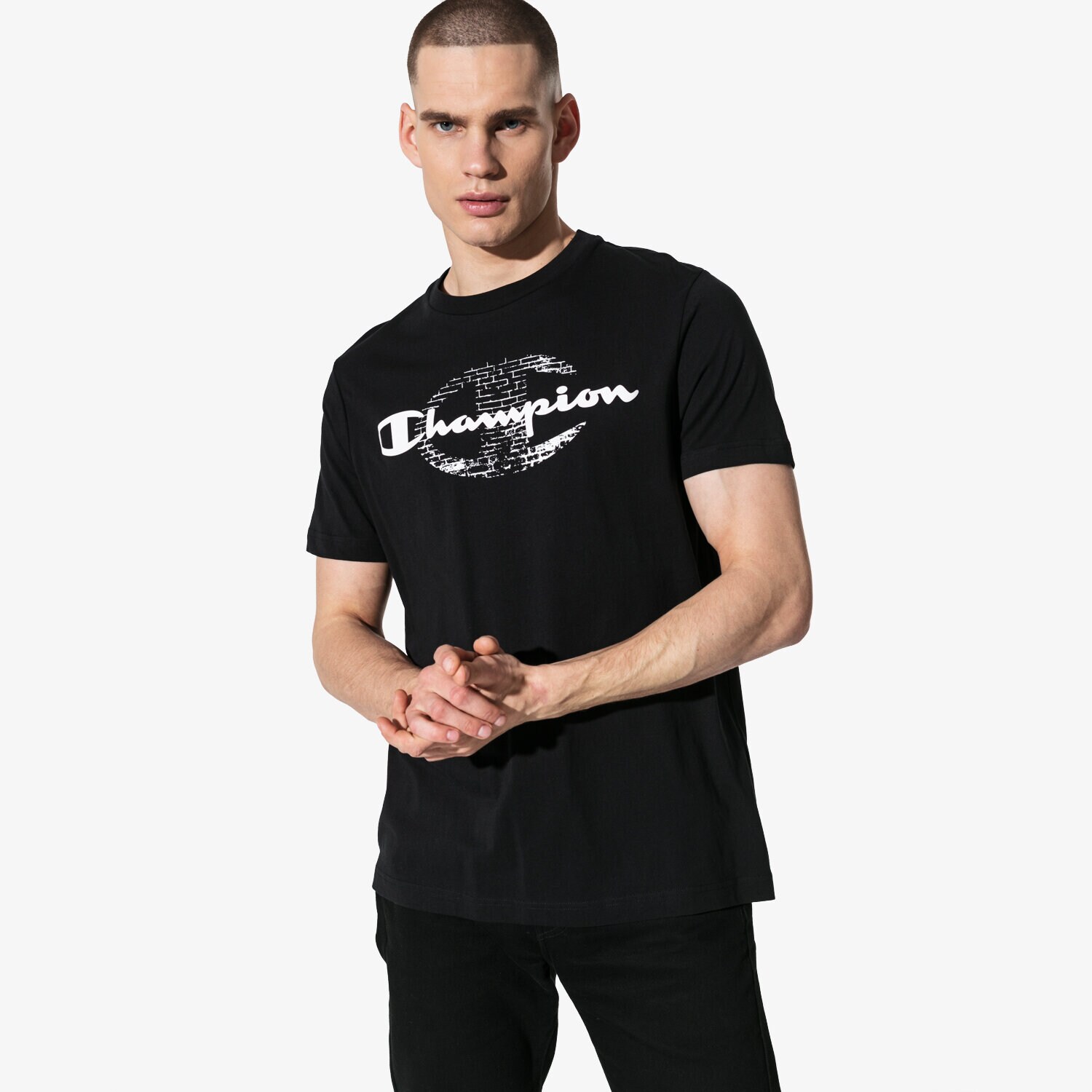 Bărbați tricou CHAMPION TRICOU SS BIG LOGO TRICOU CHZ191186-2175 Negru