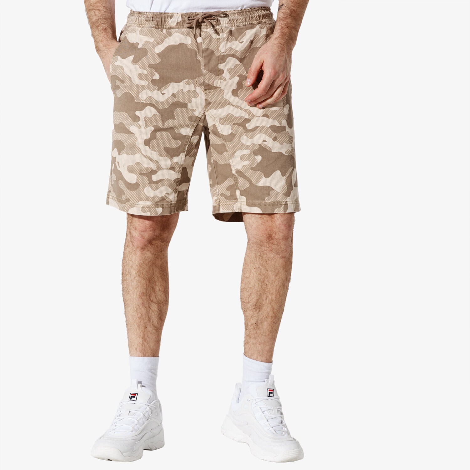 Femei pantaloni scurți CONFRONT PANTALONI SCURȚI CAMO SHORTS CF19SZM07002 Bej