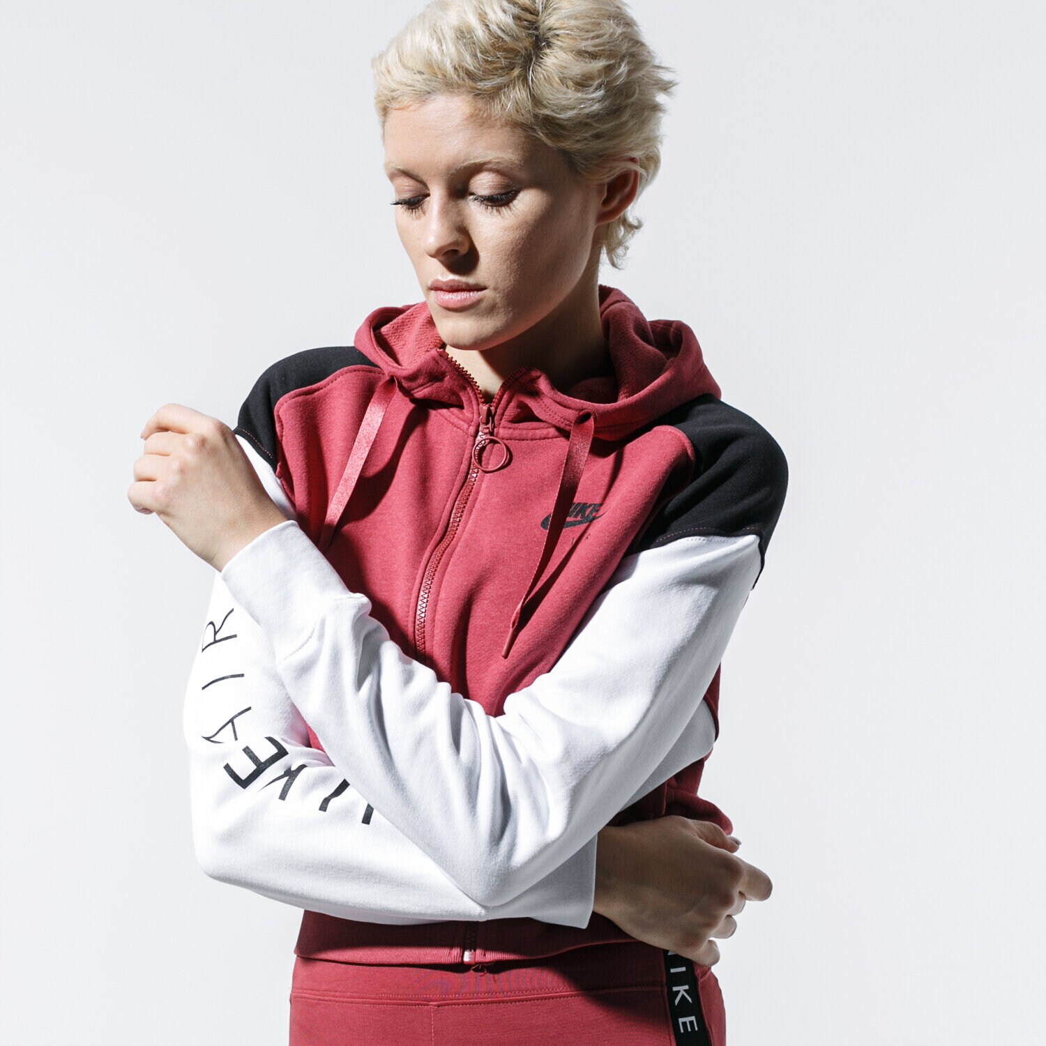Femei bluză NIKE BLUZĂ CU GLUGĂ W NSW AIR HOODIE FZ BB BV4771-661 Bordo