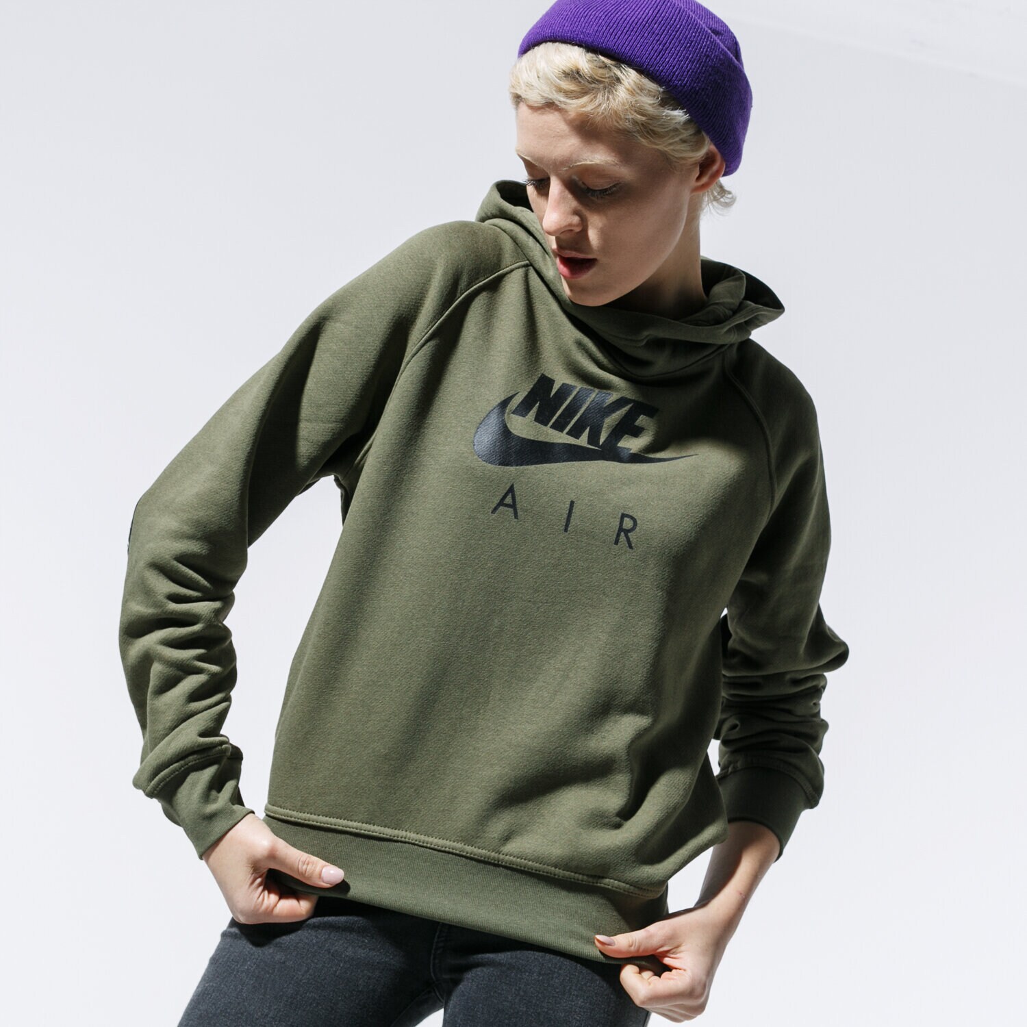 Femei bluză NIKE BLUZĂ W NSW AIR HOODIE BB BV5132-222 Kaki