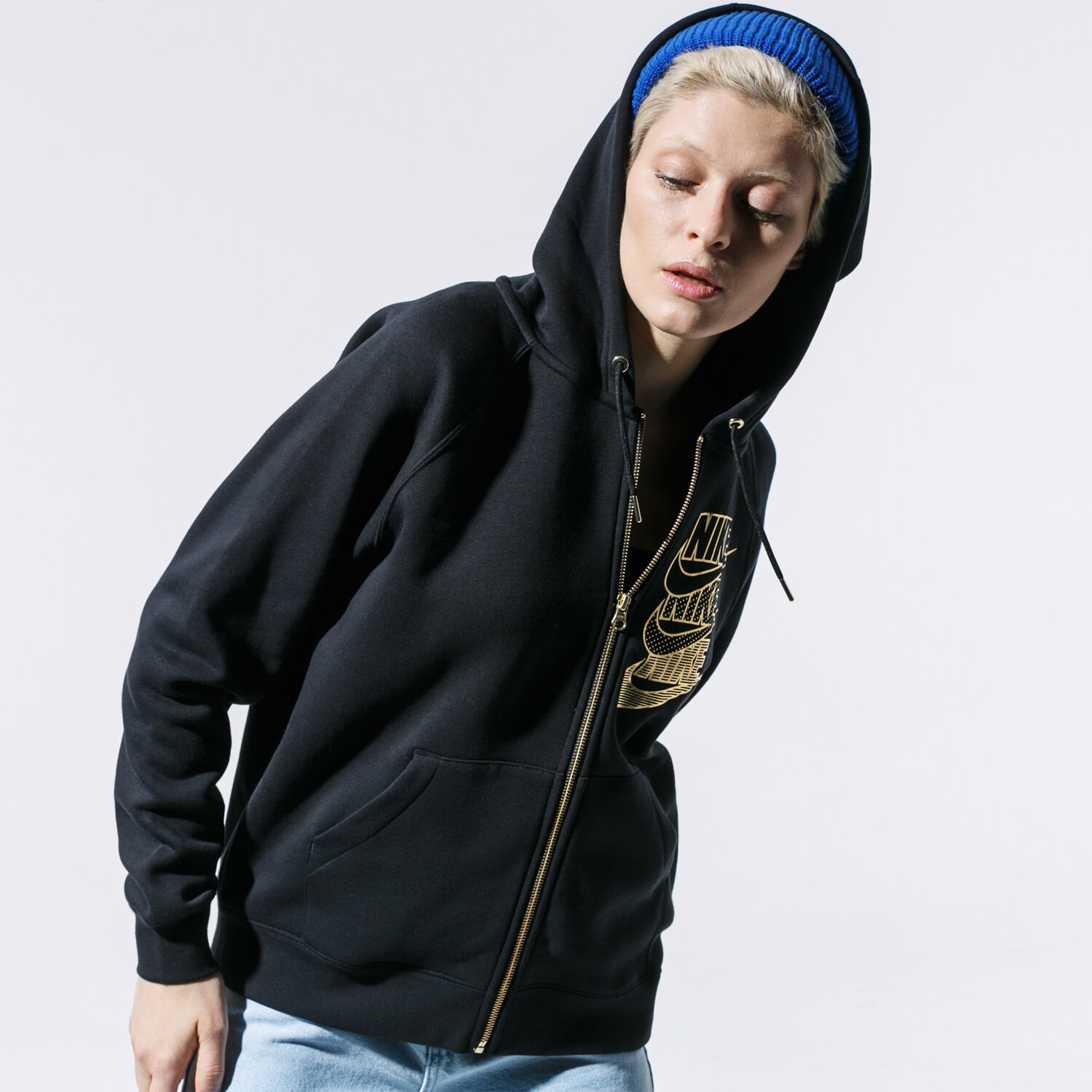 Femei bluză NIKE BLUZĂ CU GLUGĂ W NSW HOODIE FZ BB SHINE BV4988-010 Negru
