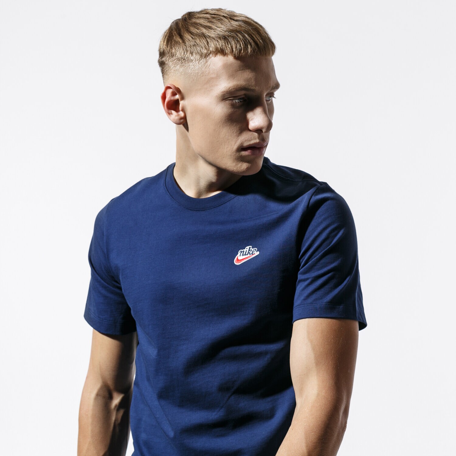Bărbați tricou NIKE TRICOU M NSW TEE HERITAGE + BV7882-410 Bleumarin
