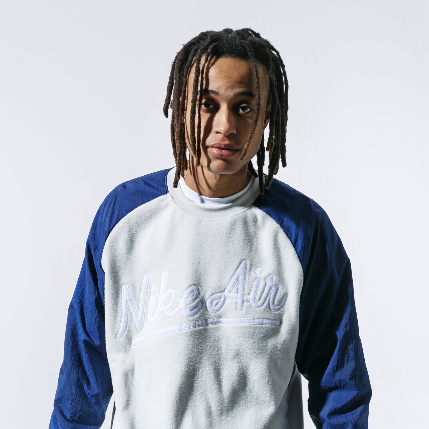 Bărbați bluză NIKE BLUZĂ M NSW NIKE AIR CREW MIX SSNL BV5187-072 Gri