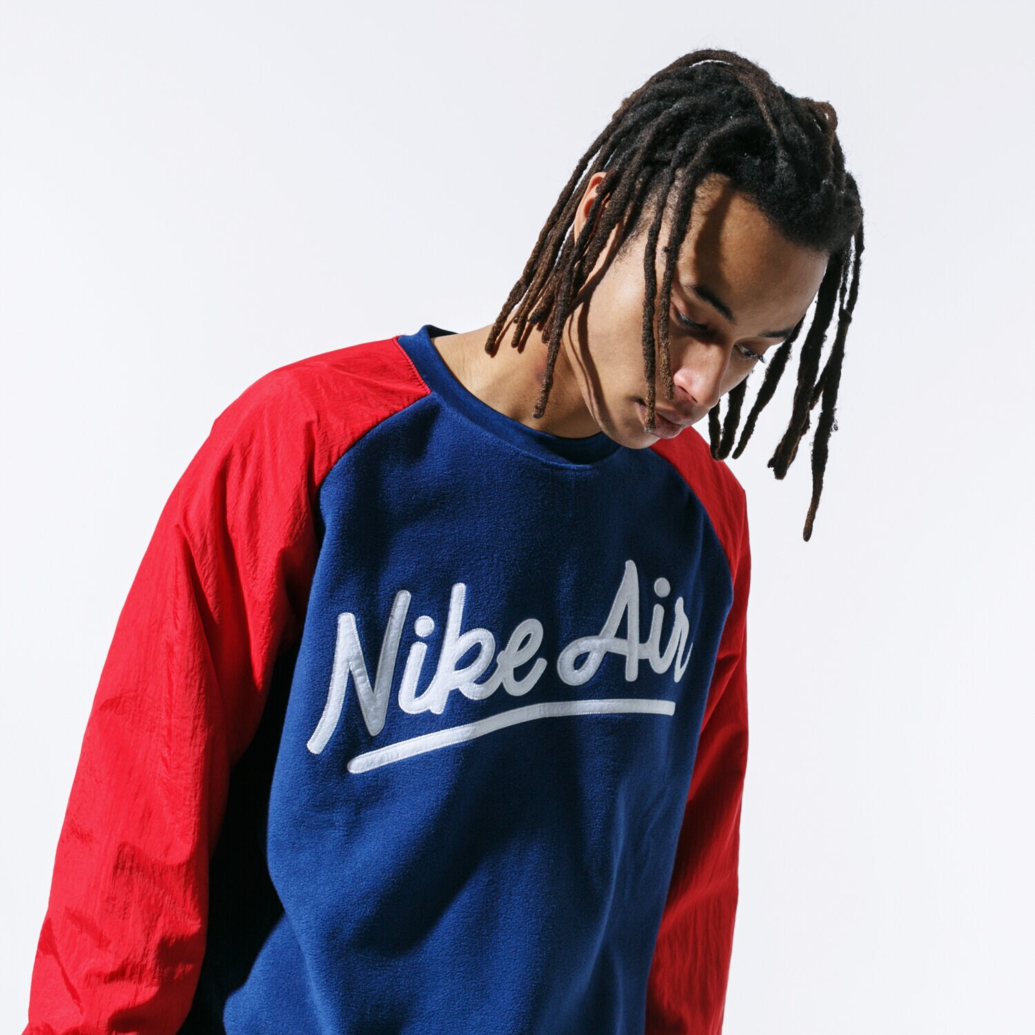 Bărbați bluză NIKE BLUZĂ M NSW NIKE AIR CREW MIX MIX SSNL BV5187-492 Bleumarin