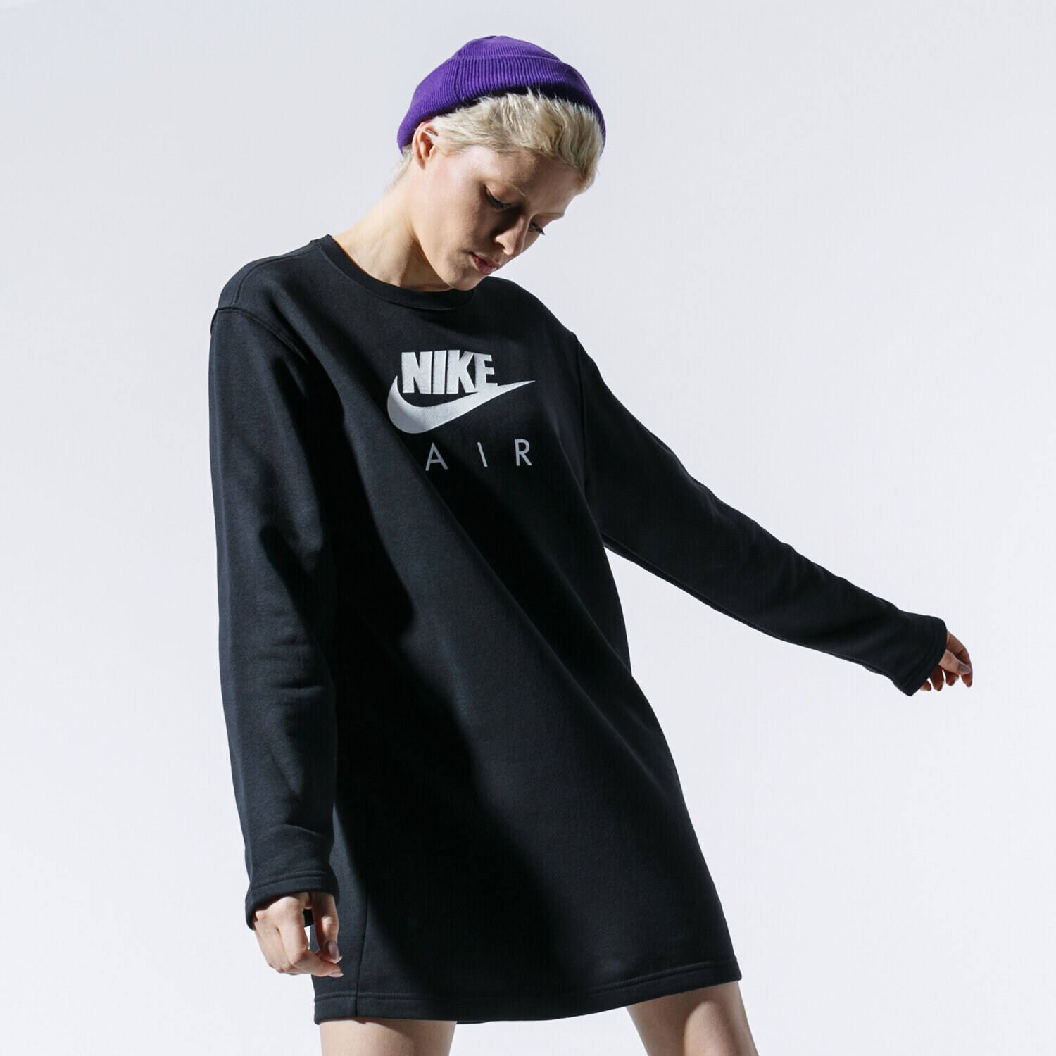 Femei bluză NIKE BLUZĂ W NSW AIR CREW TRENINGS BB FLC BV5134-010 Negru