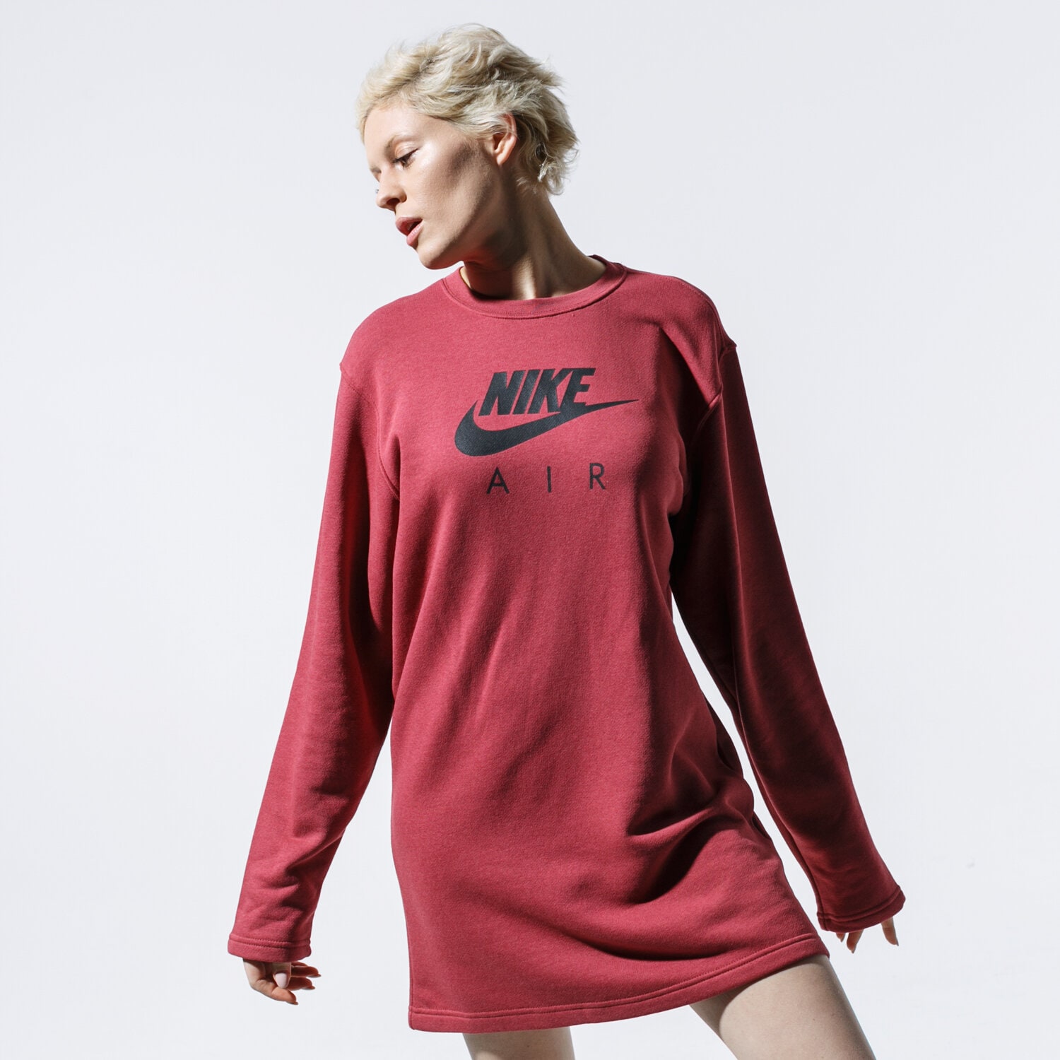 Femei bluză NIKE BLUZĂ W NSW AIR CREW TRENINGS BB FLC BV5134-661 Bordo