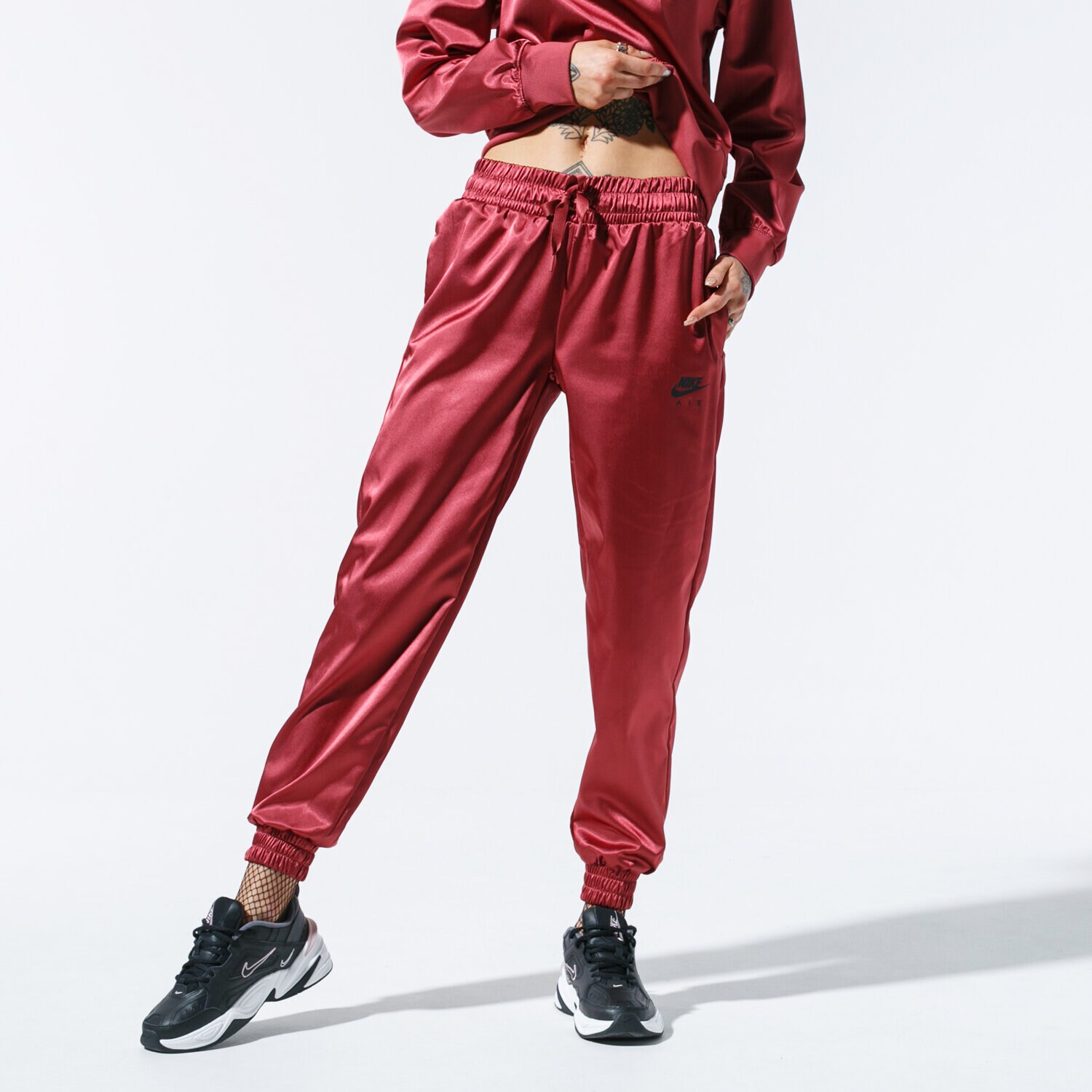 Femei pantaloni NIKE PANTALONI  W NSW AIR TRK PANT SATIN BV4781-661 Bordo