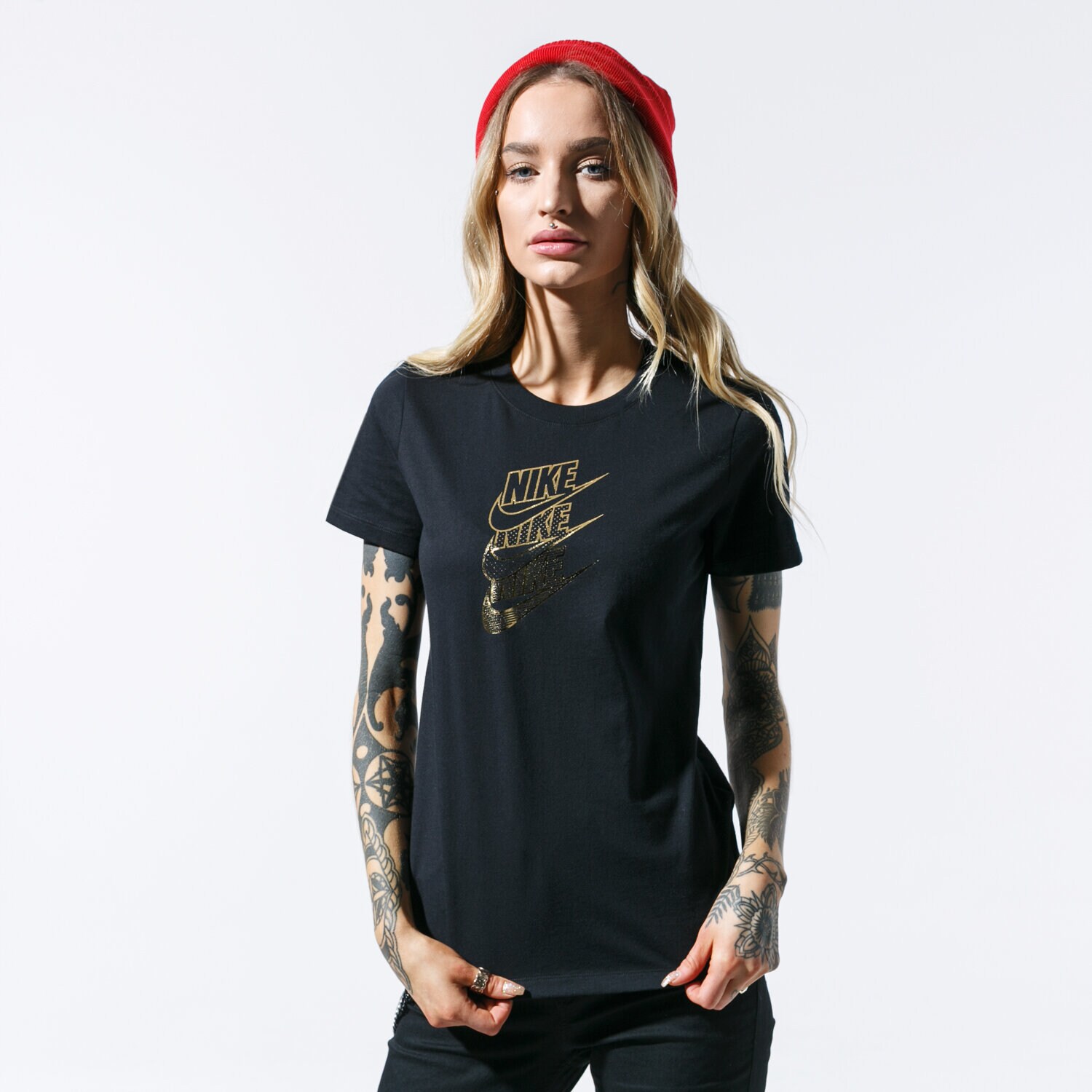 Femei tricou NIKE TRICOU W NSW TEE STMT SHINE CD7427-010 Negru