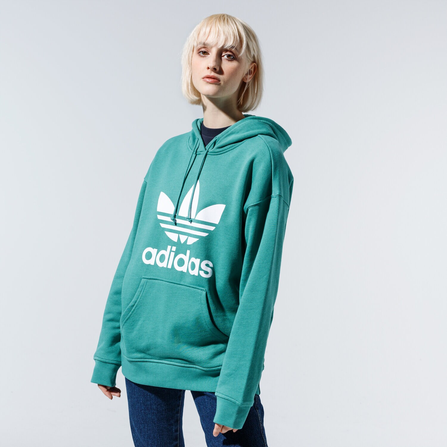 Femei bluză ADIDAS BLUZĂ CU GLUGĂ TRF HOODIE FM3297 Verde