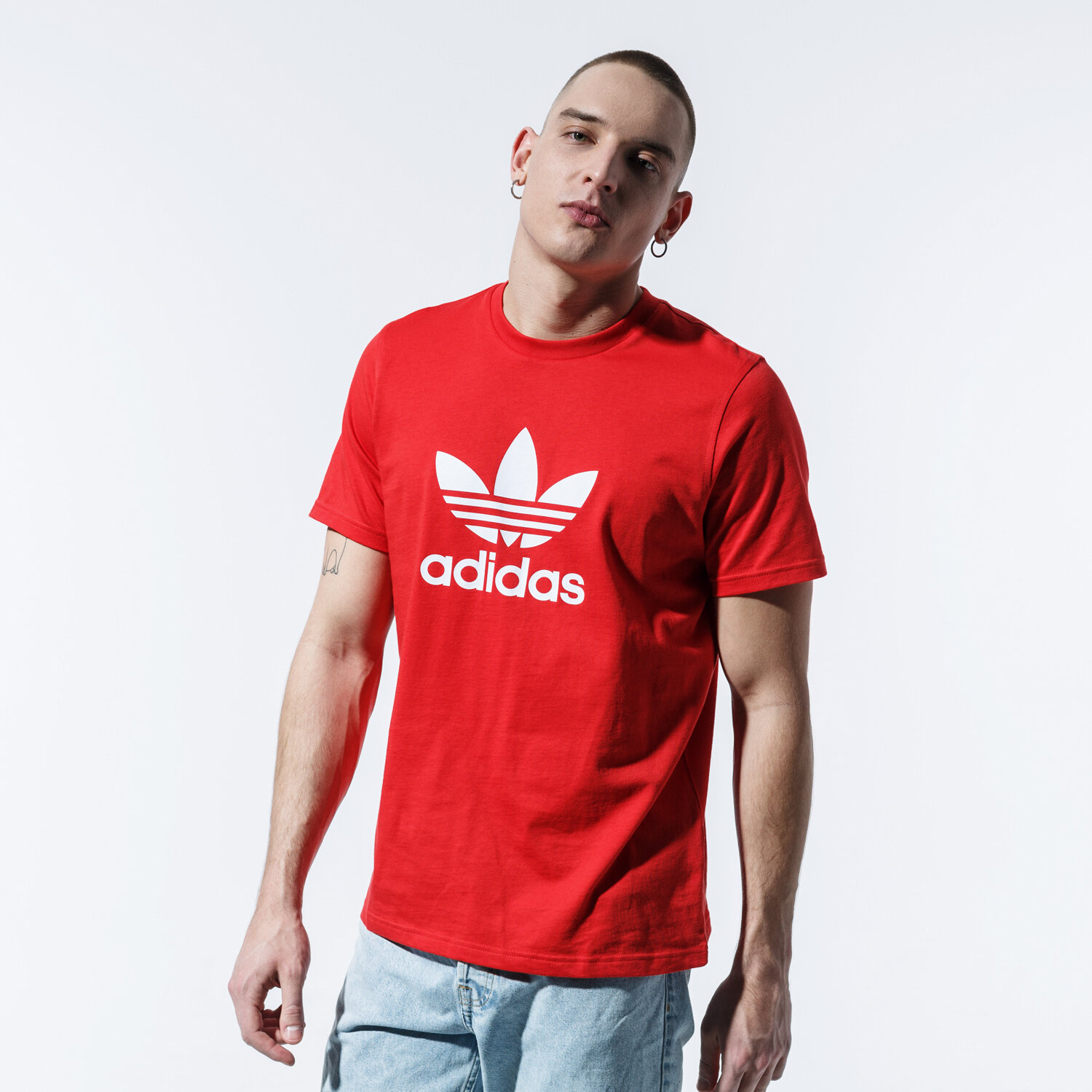 Bărbați tricou ADIDAS TRICOU TREFOIL TRICOU FM3791 Roșu