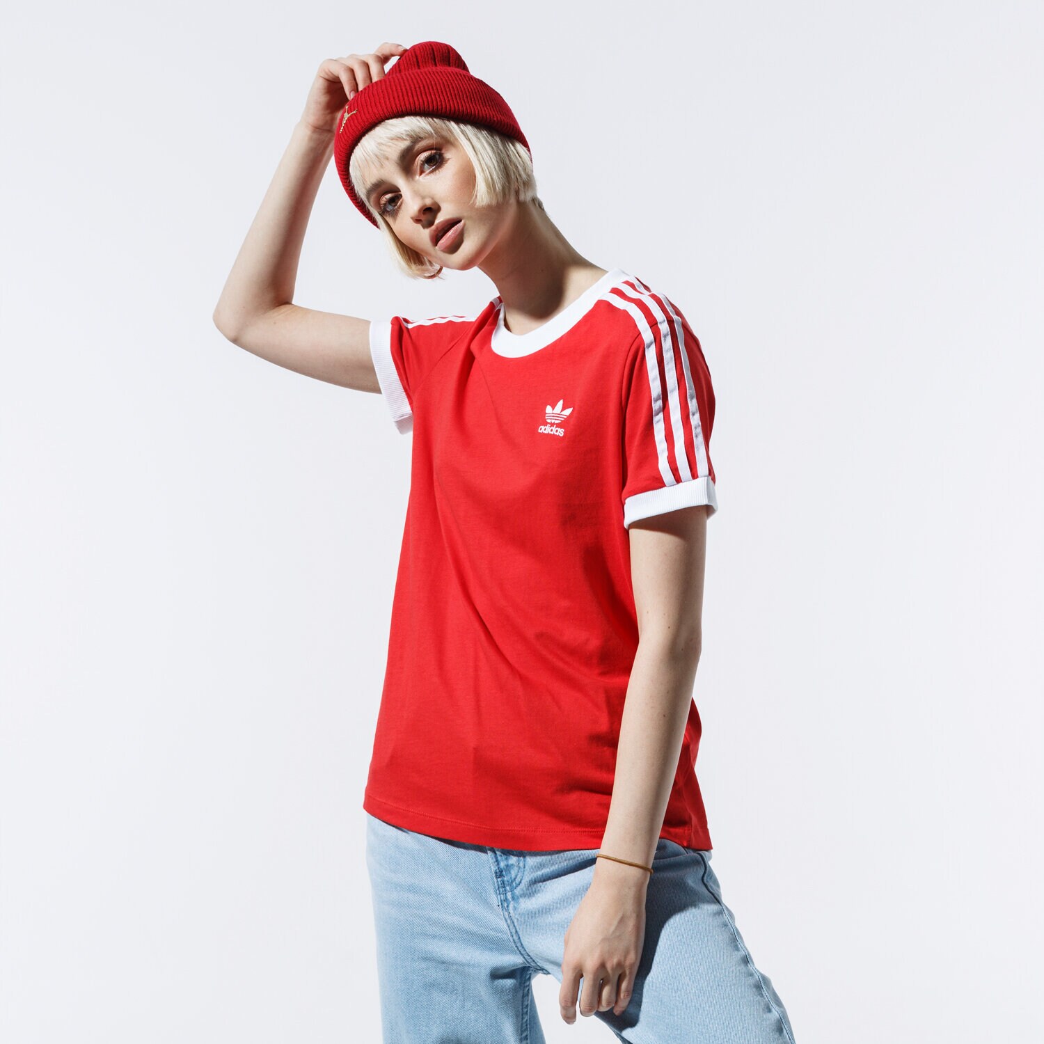 Femei tricou ADIDAS TRICOU 3 STR TEE FM3318 Roșu