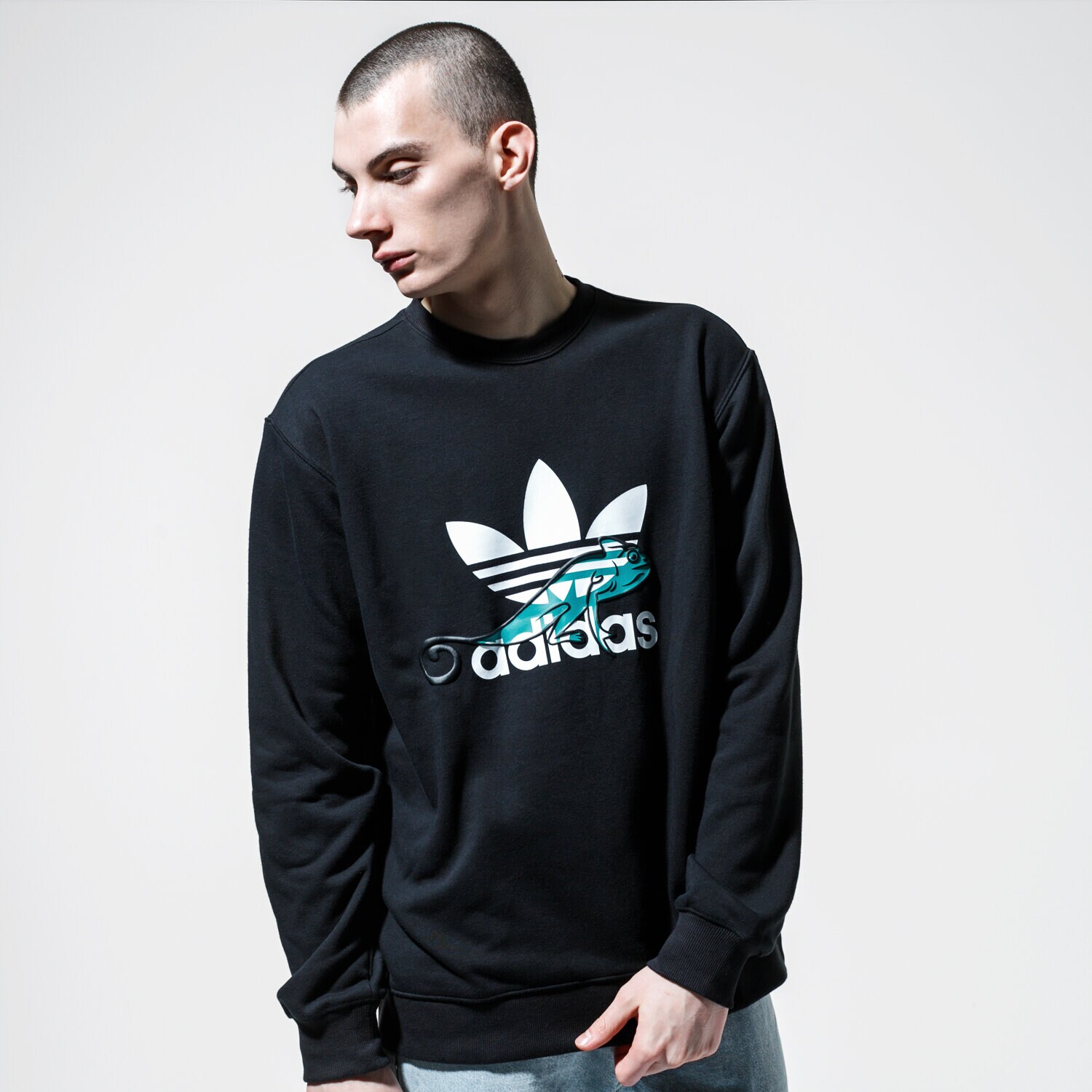 Bărbați bluză ADIDAS BLUZĂ SWEATSHIRT FM3701 Negru