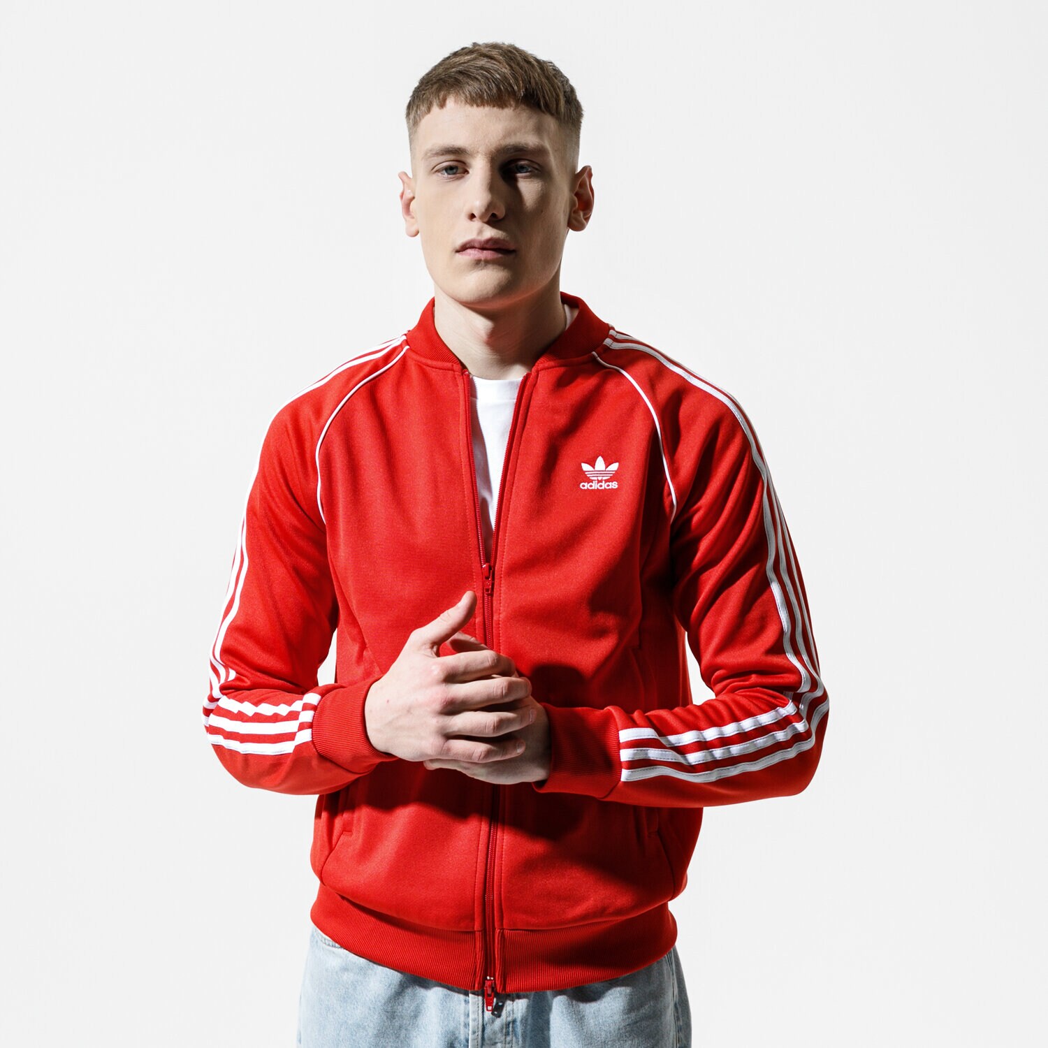 Bărbați bluză ADIDAS BLUZĂ SST TT FM3809 Roșu