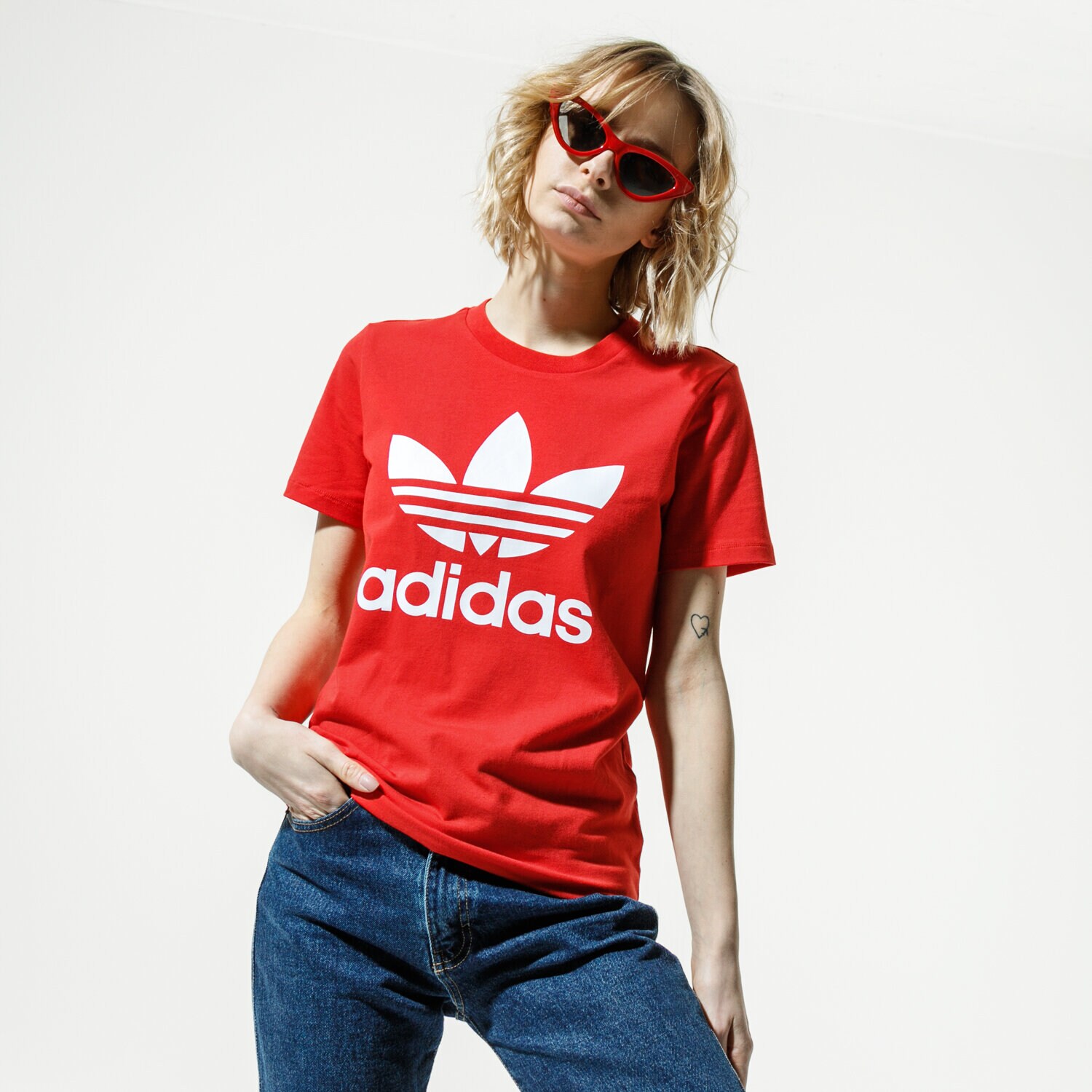 Femei tricou ADIDAS TRICOU TREFOIL TEE FM3302 Roșu
