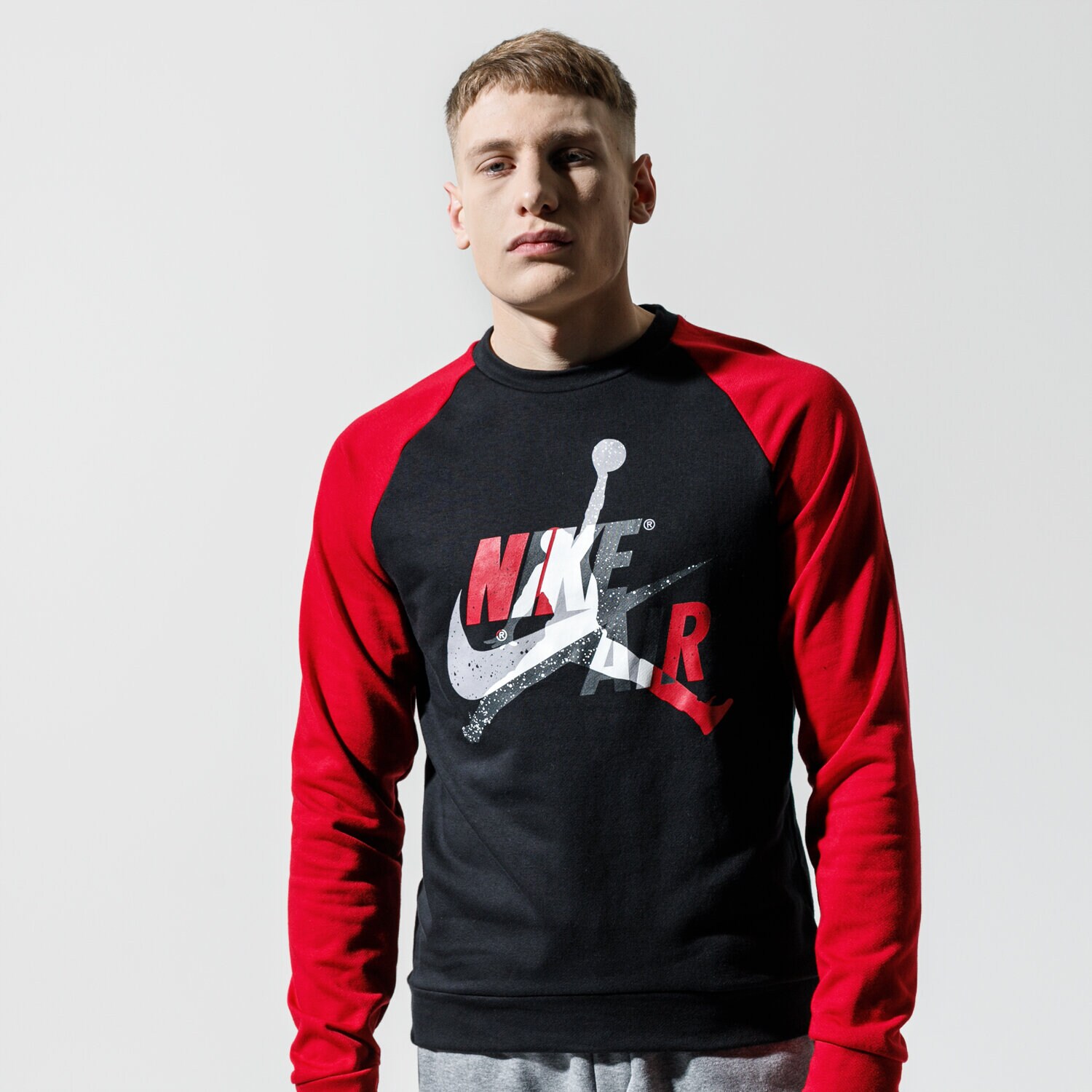 Bărbați bluză JORDAN BLUZĂ M J JUMPMAN CLSCS FLC CREW CK2848-010 Negru