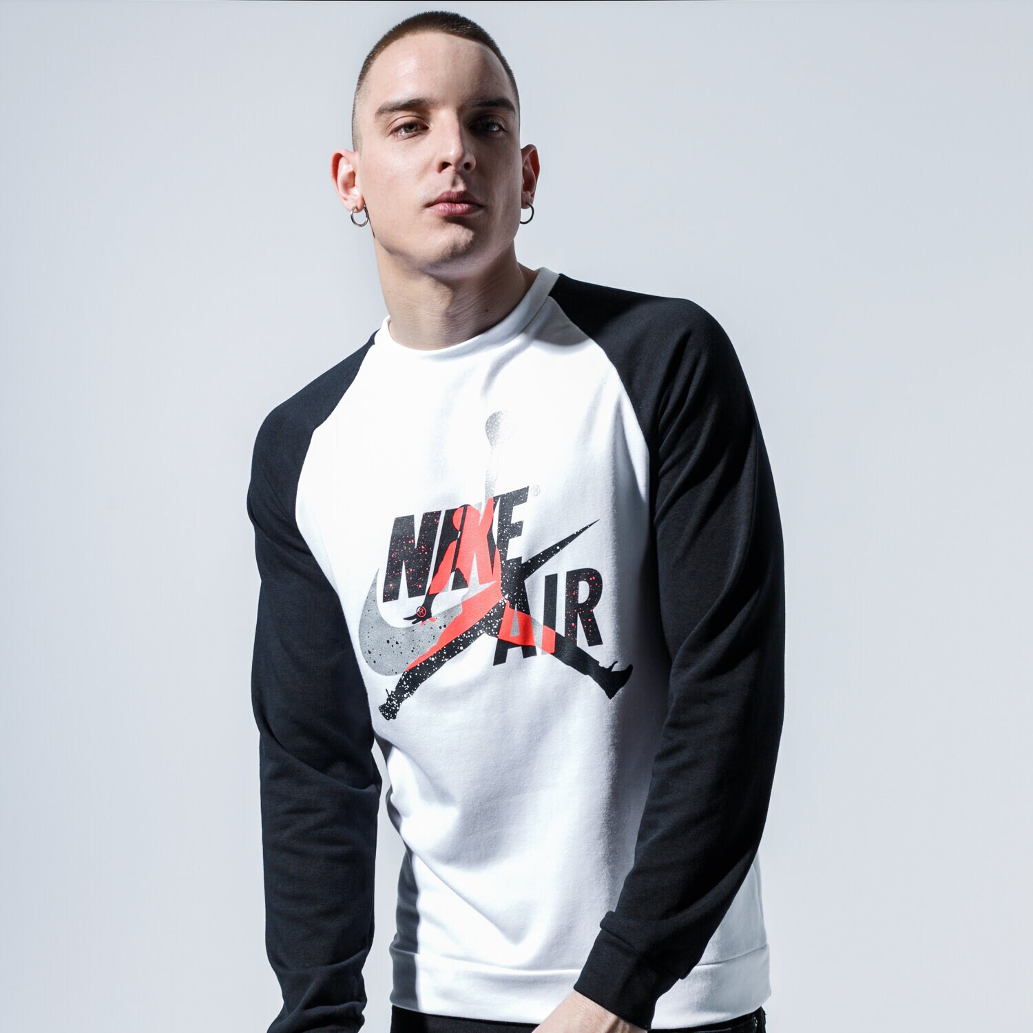Bărbați bluză JORDAN BLUZĂ M J JUMPMAN CLSCS FLC CREW CK2848-100 Alb