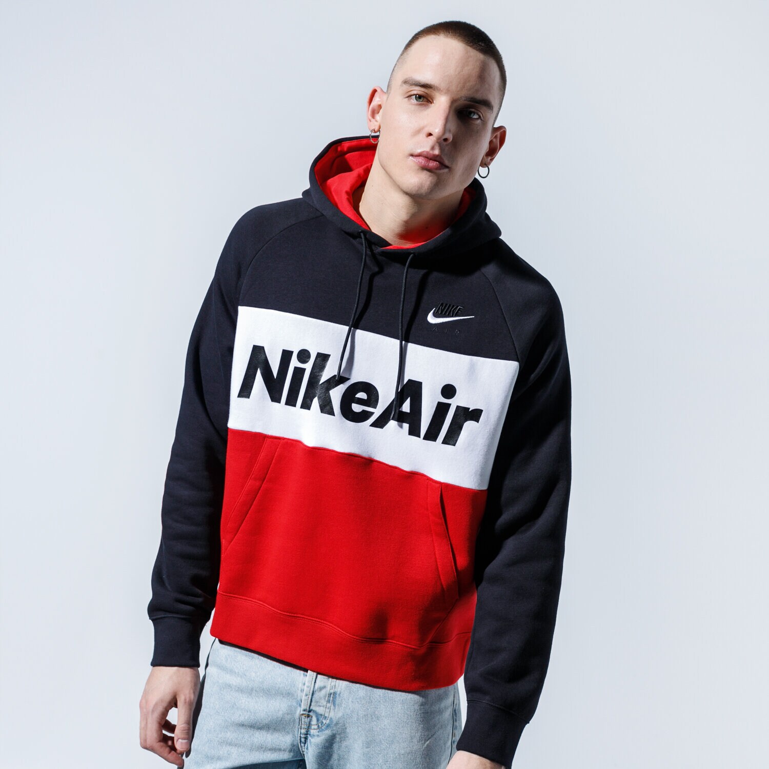 Bărbați bluză NIKE BLUZĂ CU GLUGĂ AIR CJ4824-011 Negru