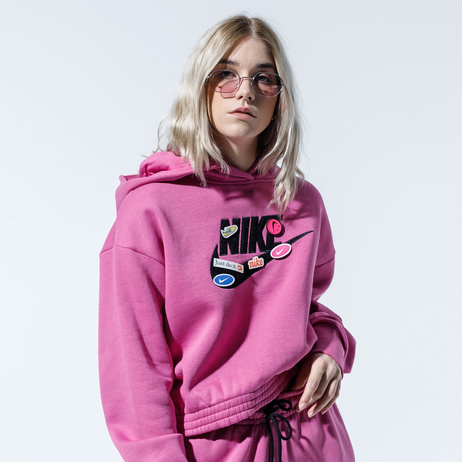 Femei bluză NIKE BLUZĂ CU GLUGĂ W NSW ICN CLSH CJ2034-691 Roz