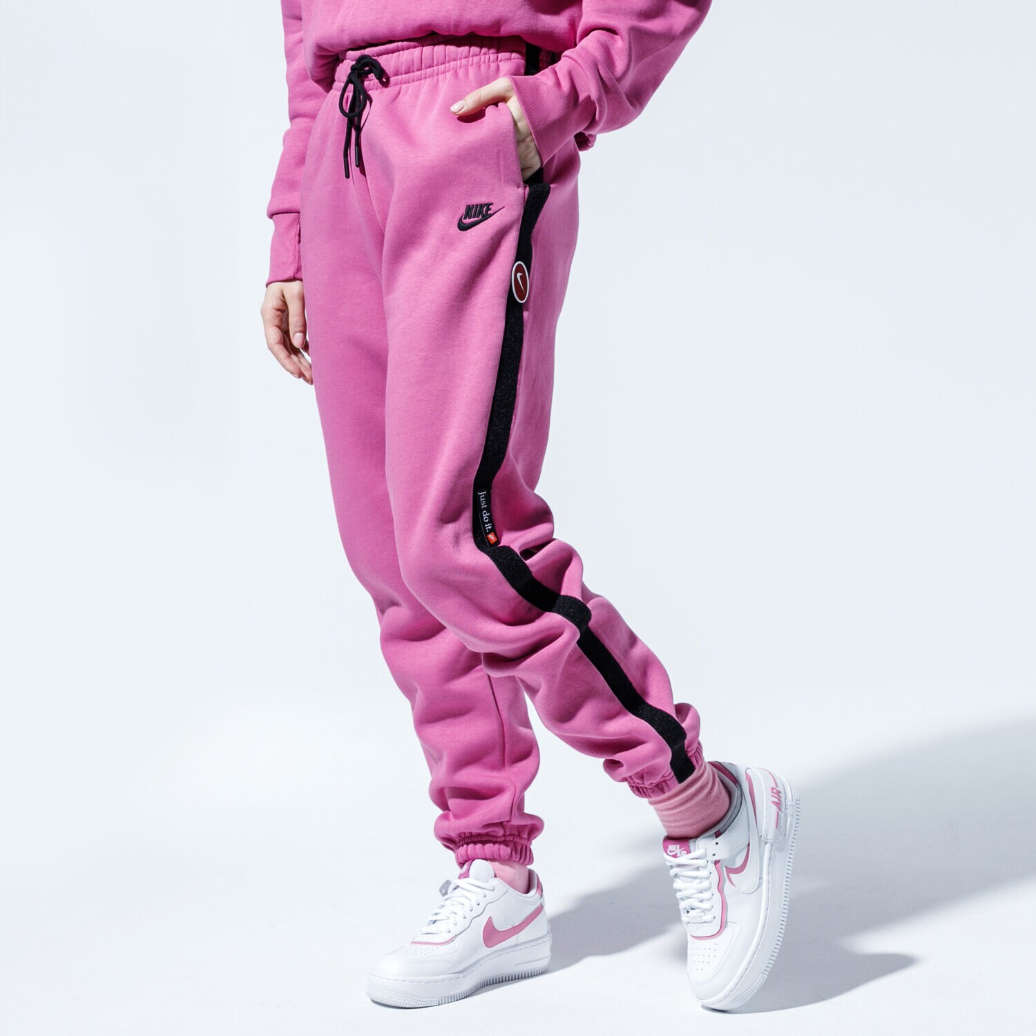 Femei pantaloni NIKE PANTALONI  W NSW ICN CLSH FLC PANT BB CJ2036-691 Roz