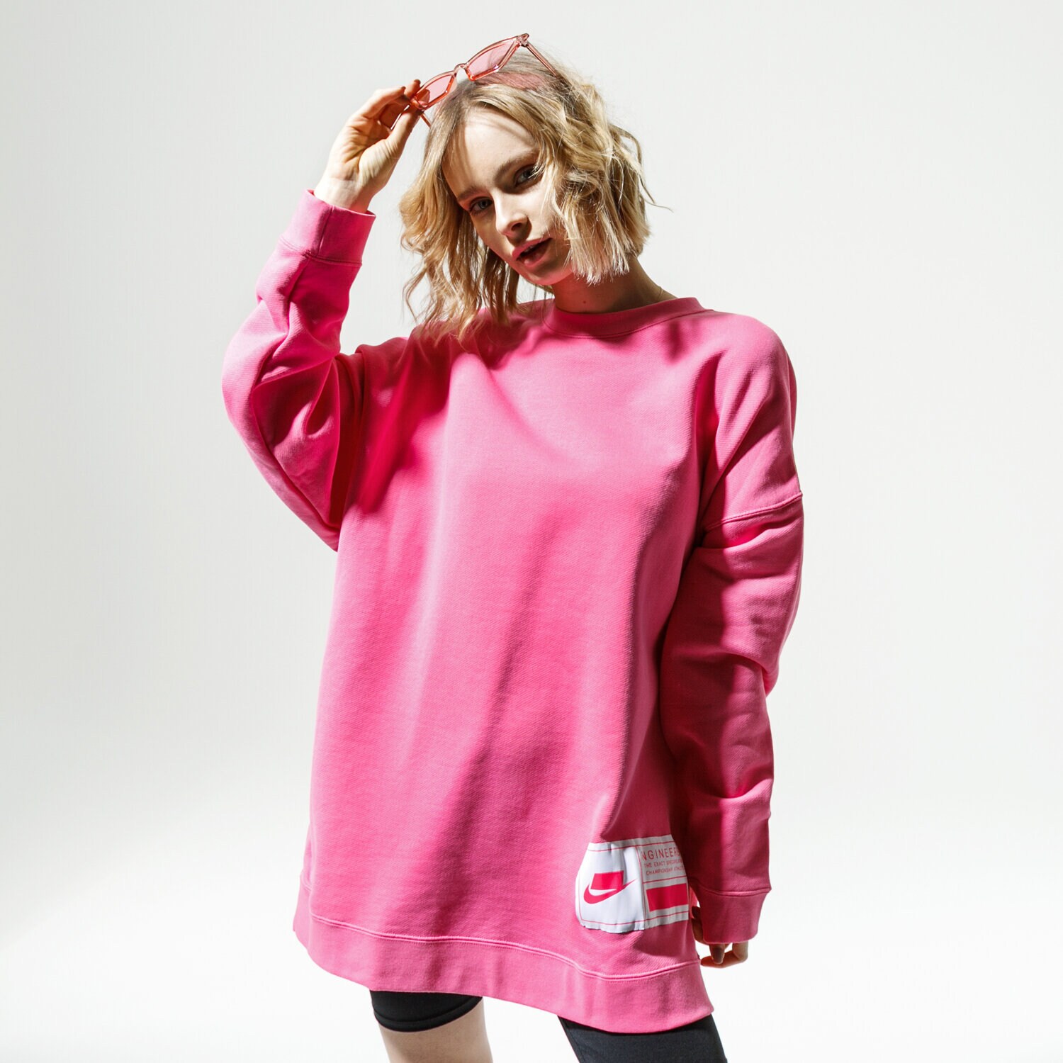 Femei bluză NIKE BLUZĂ W NSW NSW FLC CREW OVERSIZE CT0876-698 Roz