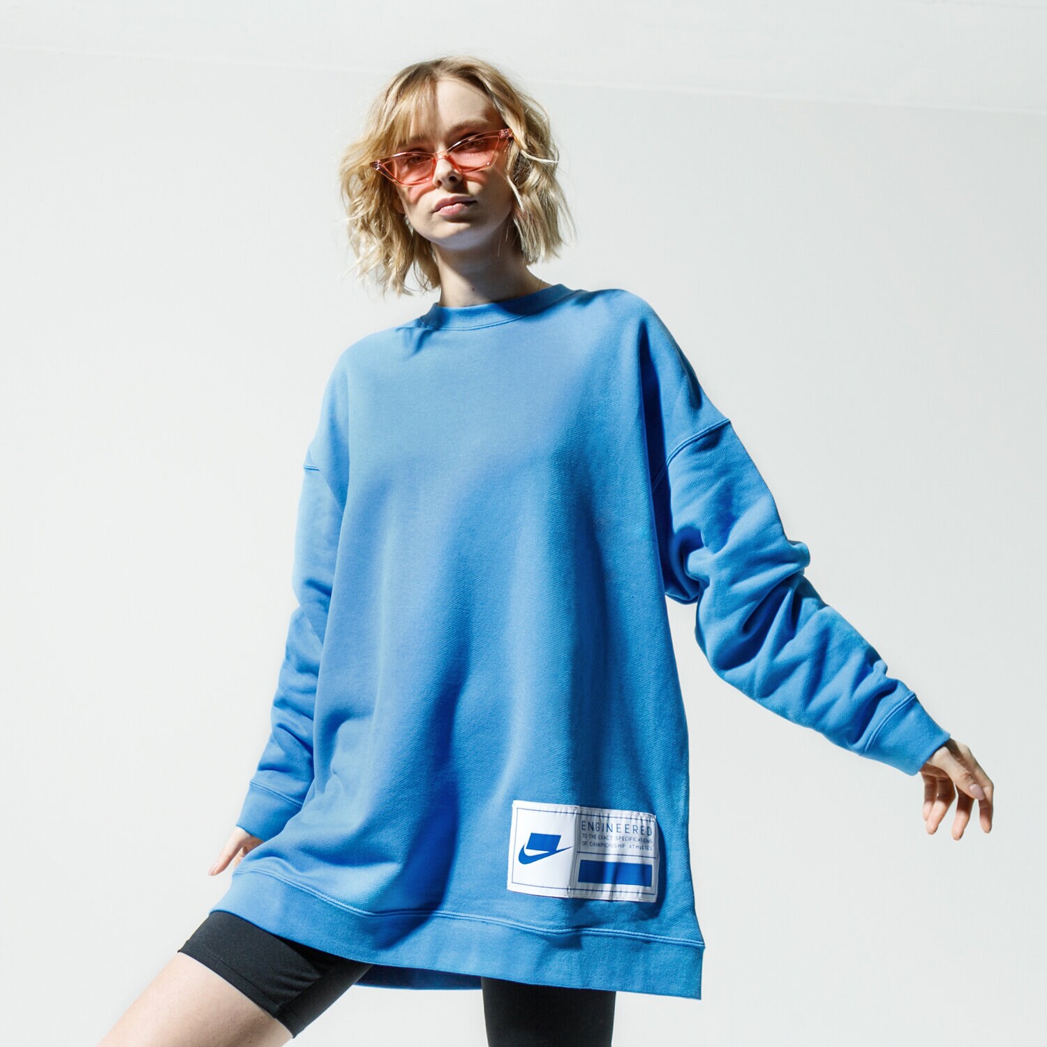 Femei bluză NIKE BLUZĂ W NSW NSW FLC CREW OVERSIZE CT0876-402 Albastru