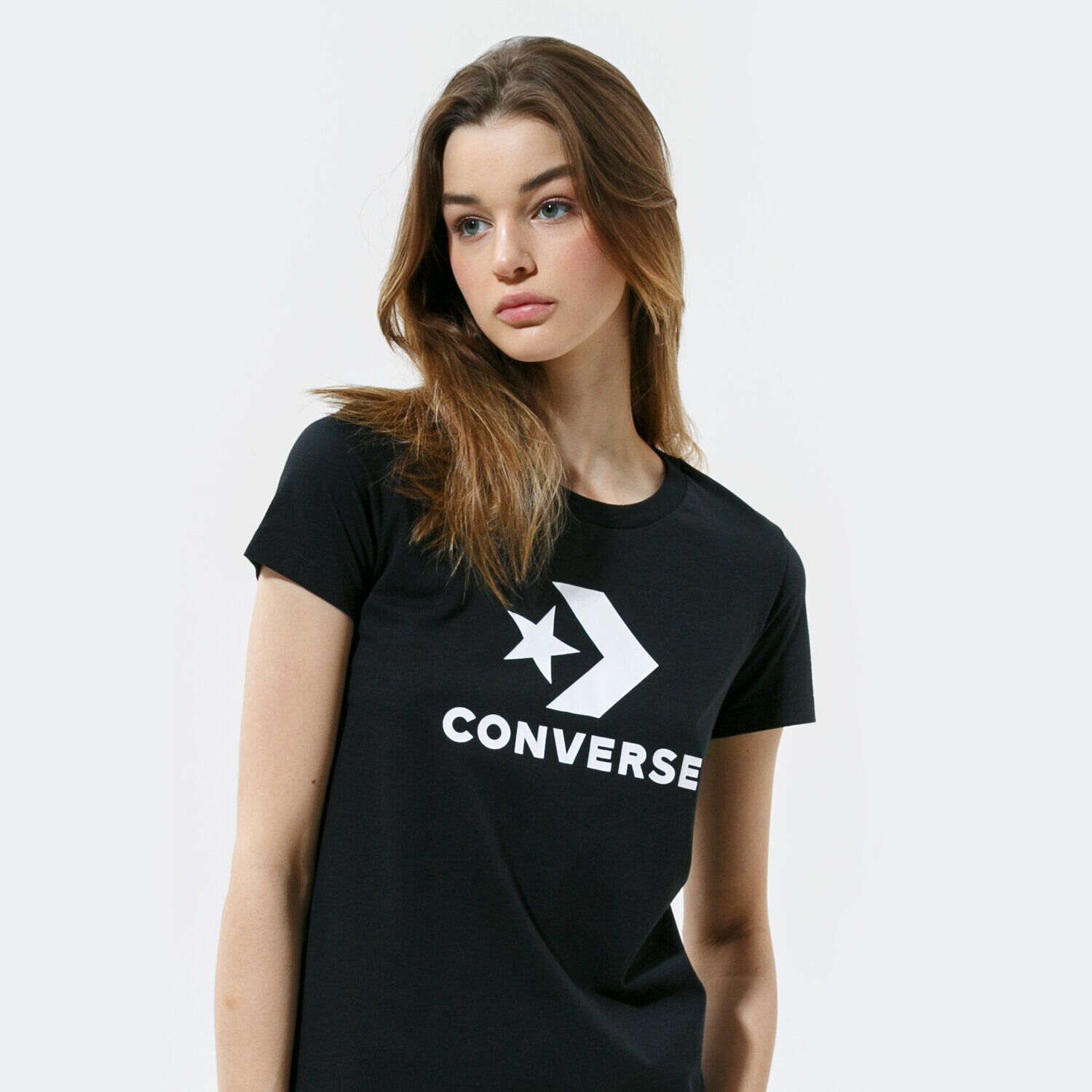Femei tricou CONVERSE TRICOU STAR CHEVRON TEE 10018569-A02 Negru