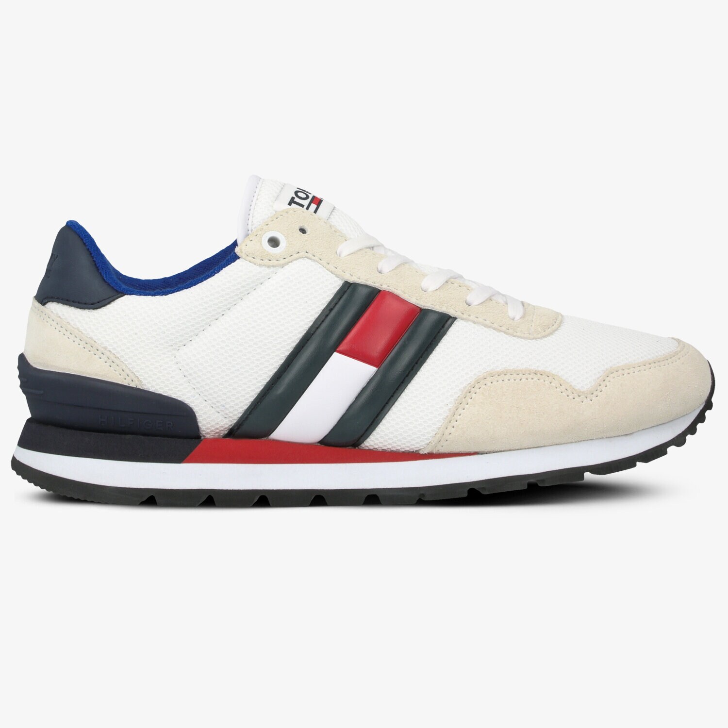 Barbați pantofi sport TOMMY HILFIGER CAUSAL TOMMY JEANS SNEAKER EM0EM00399YBS Alb